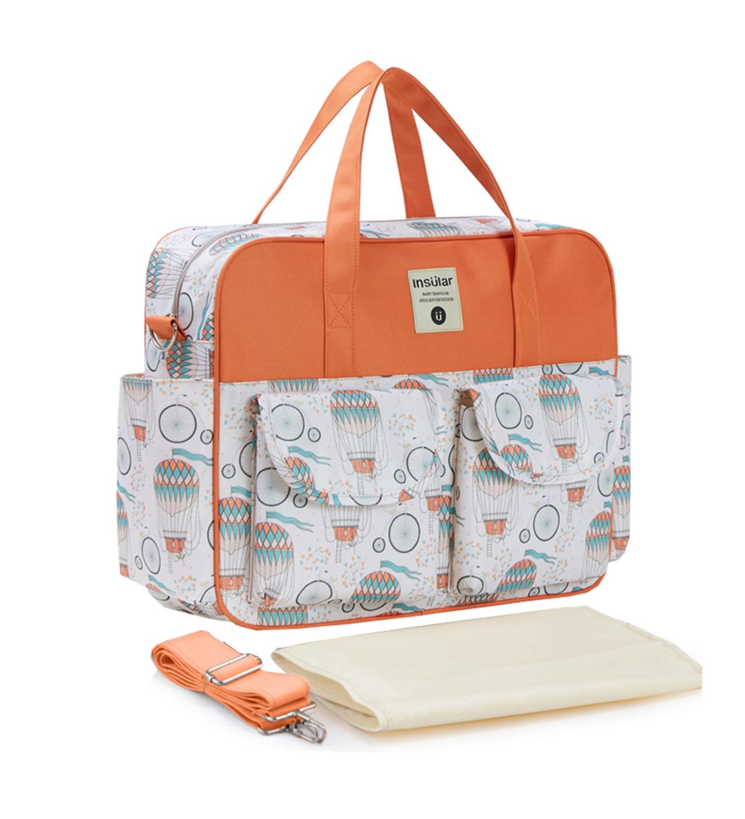 Kamay's Multifunctional Waterproof Mummy Shoulder Bag Diaper Bag Chic Nappy Changing Bag Tote/Messenger Style Large Light Weight with Changing Mat Adjustable Straps (Hot Air Balloon) - Buy Online on GoSupps.com