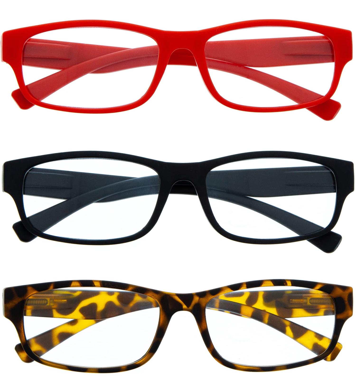 Trevi Executive Reading Glasses Pack - 3 Stylish Pairs for Men & Women - Prescription & Non-Prescription Options - 3 Colors & 4 Gradations - Buy Online on GoSupps.com