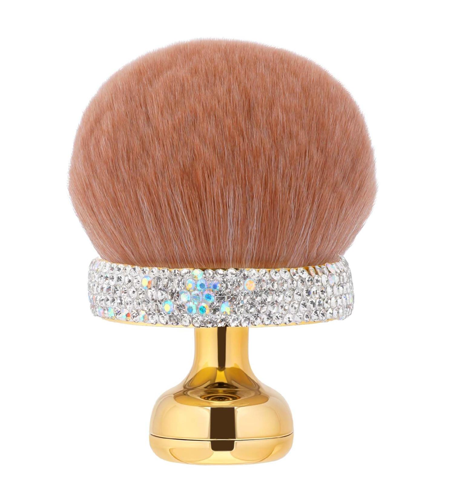 Large Kabuki Makeup Brush for Streak-Free Self Tan Application | Premium Bronze Blend Back Applicator with Rhinestones - Perfect for Face & Legs - Buy Online on GoSupps.com