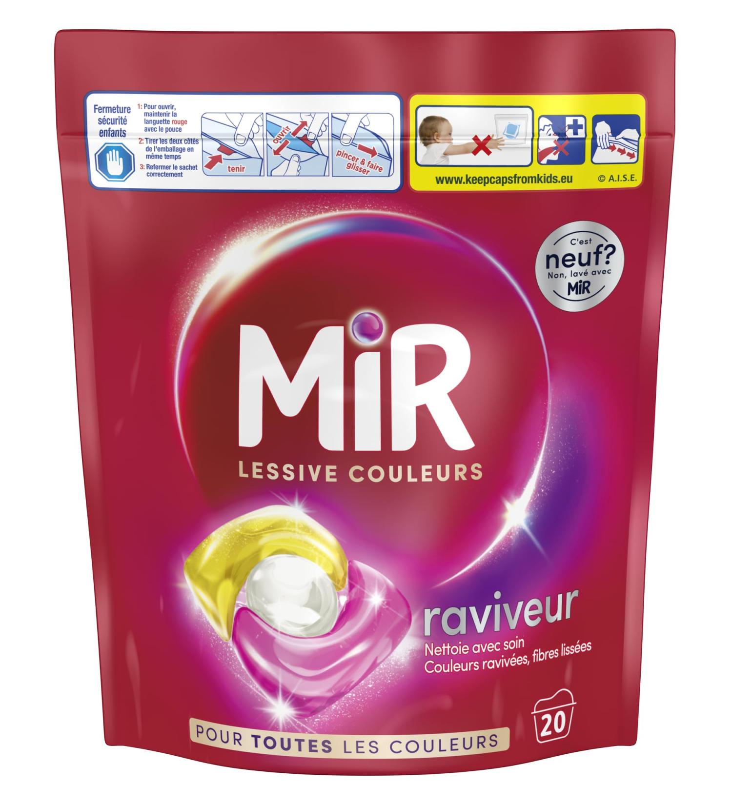 Mir - Color Detergent Capsules - Reviver - Formula 3 in 1 - Colors - Fibers - Freshness - Cleans with Care - Revived Color - Buy Online on GoSupps.com