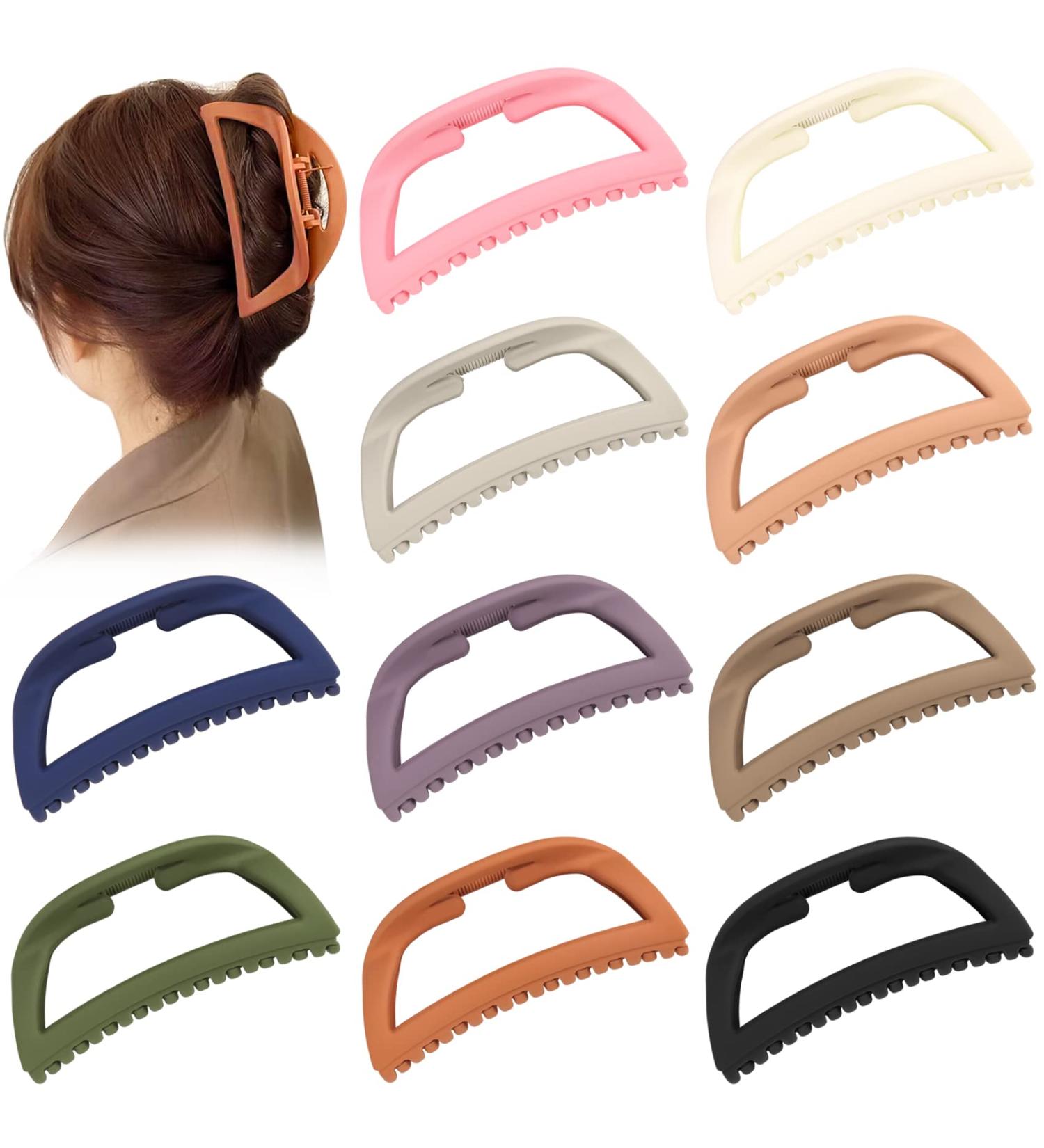 10 Pcs Ladder-Shaped Large Claw Clips for Women - 4.5 Inch Non-Slip Hair Clamps for Thick Hair - Buy Online on GoSupps.com