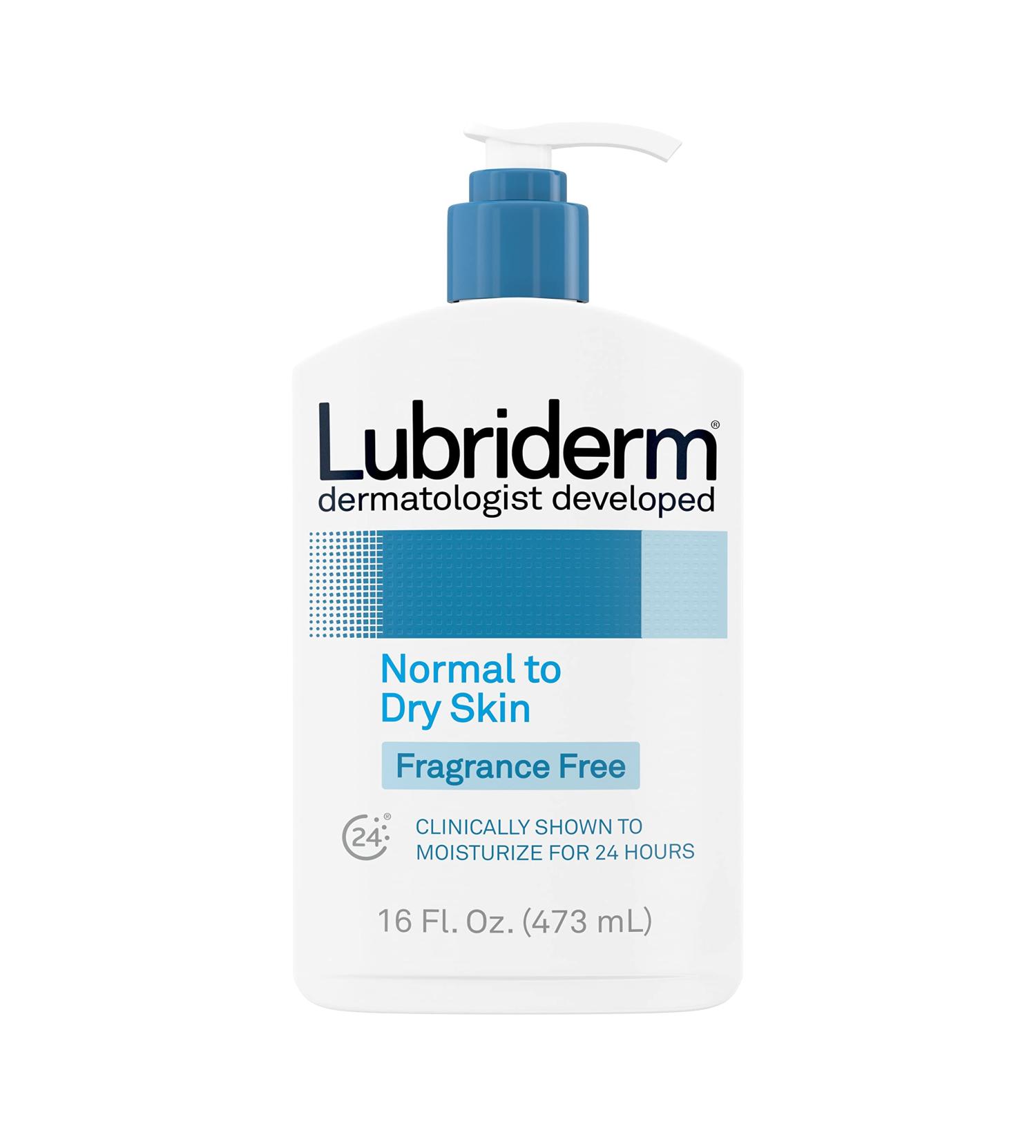 Lubriderm Daily Moisture Hydrating Body Lotion - 16 fl. oz | Fragrance-Free, Non-Greasy Formula with Pro-Vitamin B5 for Healthy-Looking Skin - Buy Online on GoSupps.com