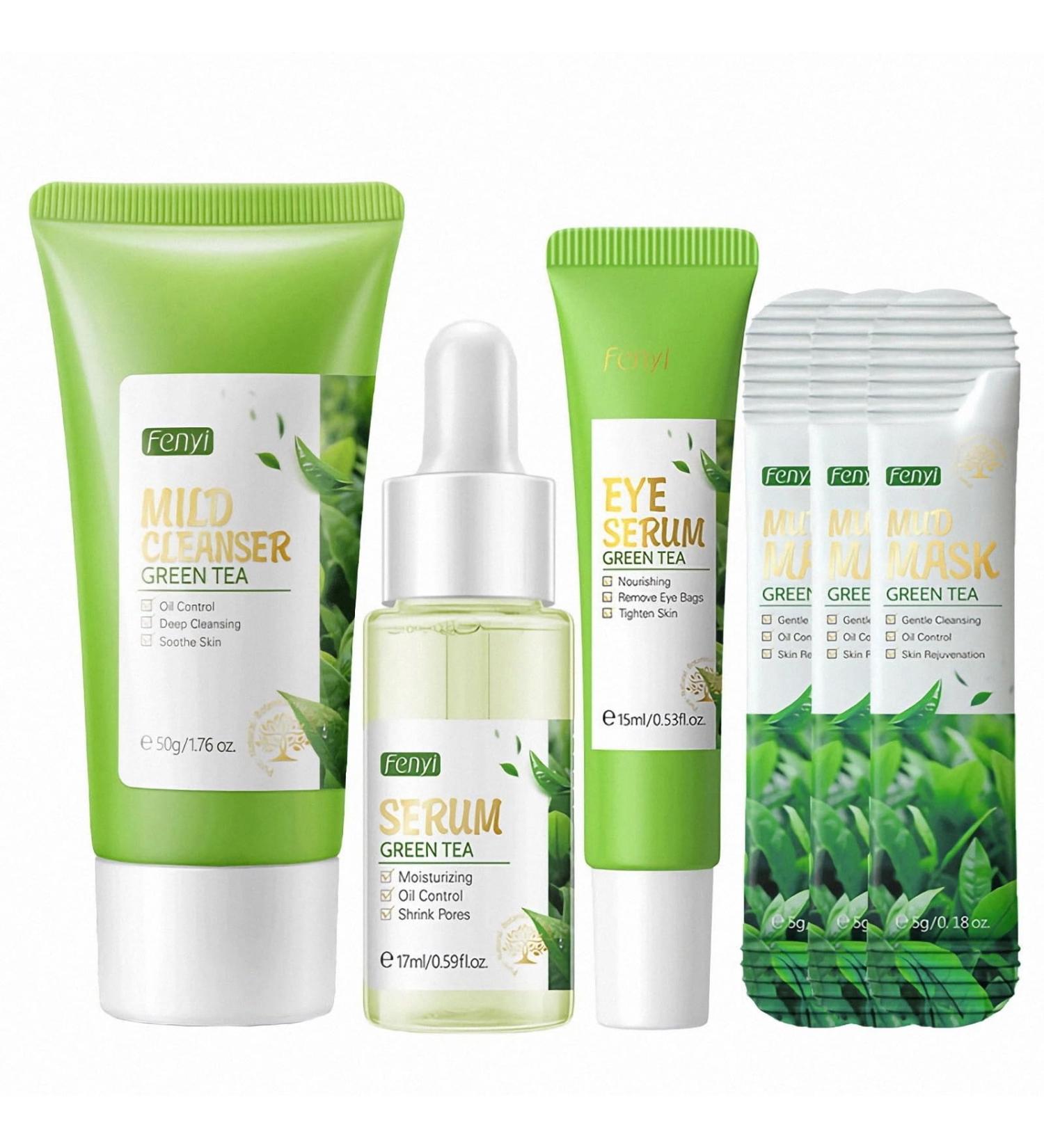 ILOVMUP Organic Skin Care Gift Sets for Teenage Girls Green Tea Skincare Set Korean Skincare Set for Women Gifts Skin Care Sets & Kits with Cleanser Serum Eye Cream Clay Mask Gift Card - Buy Online on GoSupps.com