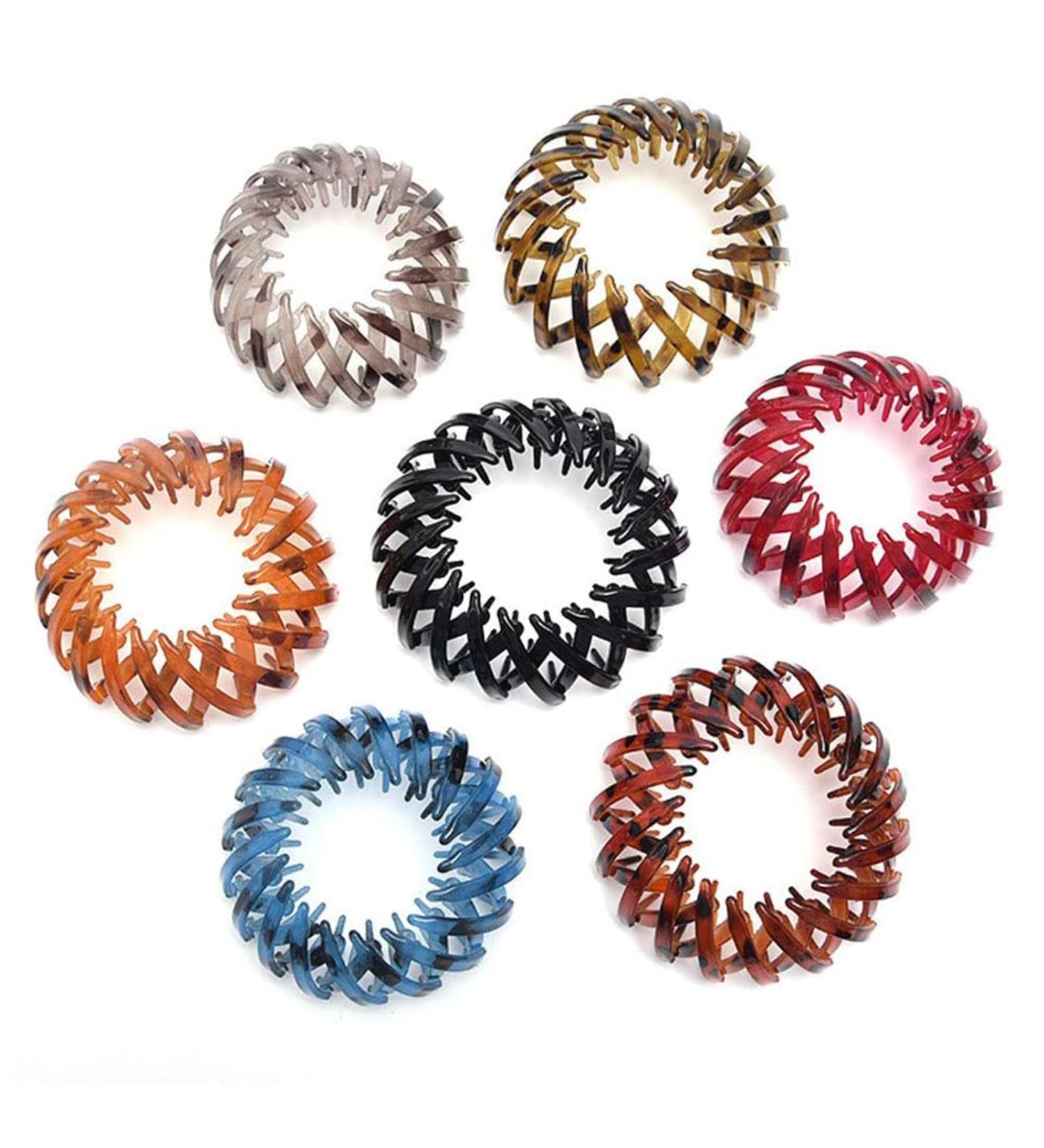 7 Pieces Bird Nest Hair Clips | Slide-Resistant Ponytail Grippers | Vintage Expandable Headdress - 7 Colors - Buy Online on GoSupps.com