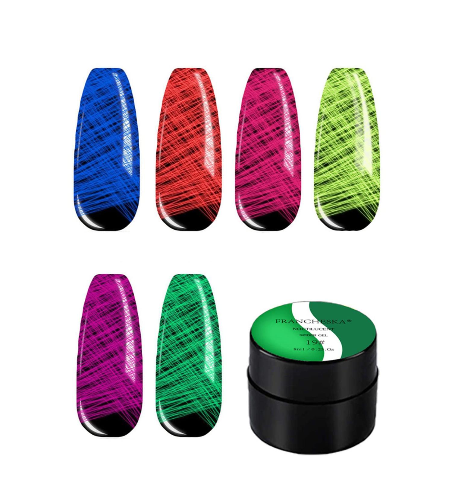 Spider Gel Nail Polish | Odorless Glow in The Dark Spider Gel - 8ml Nail Art Liner Gel Highlight Nails Manicure Kit Beautiful for Home DIY Nail Salon Dedaiby - Buy Online on GoSupps.com