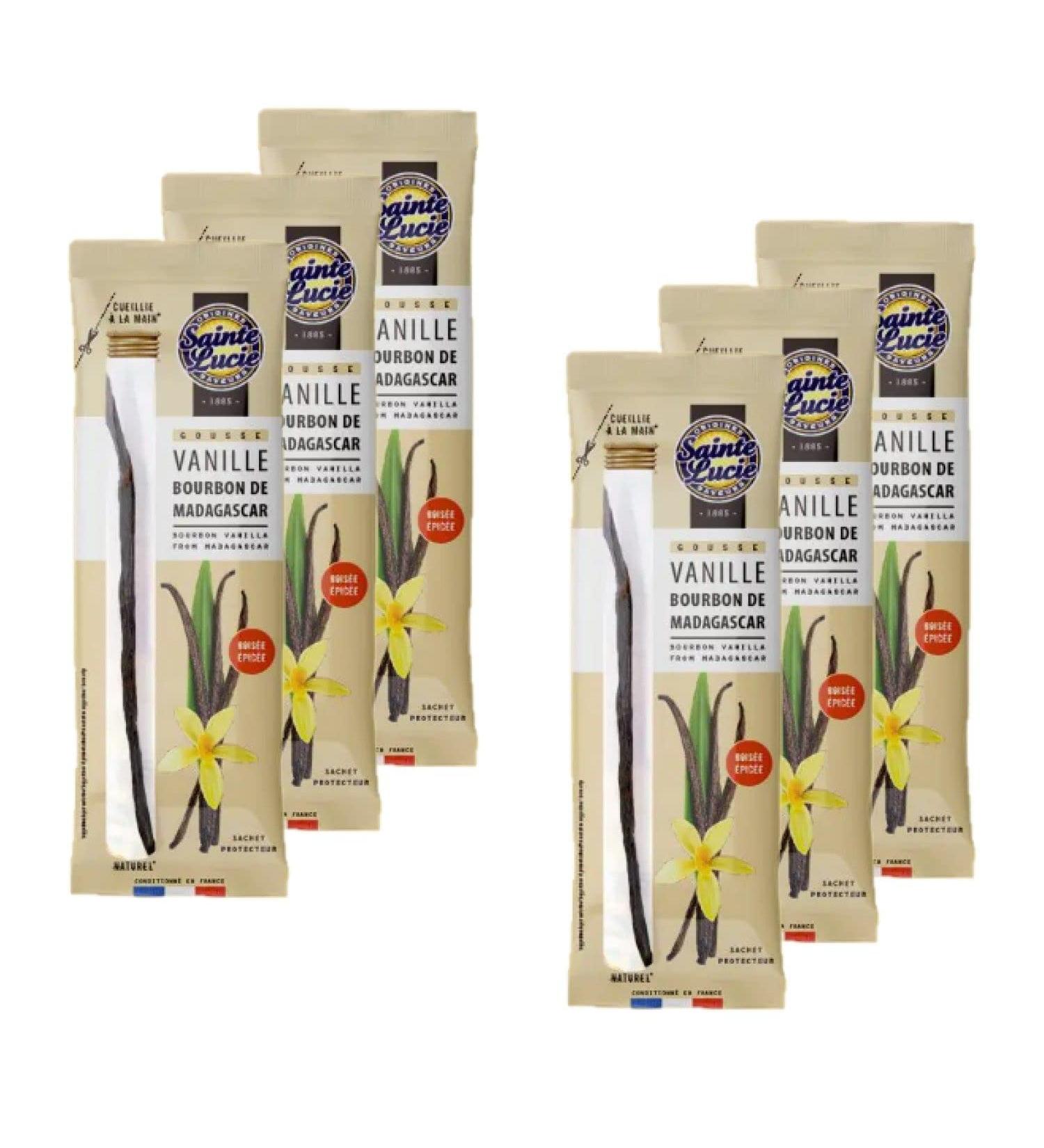 Set of 6 Bourbon Vanilla Madagascar – 1 pod – Case 3 g