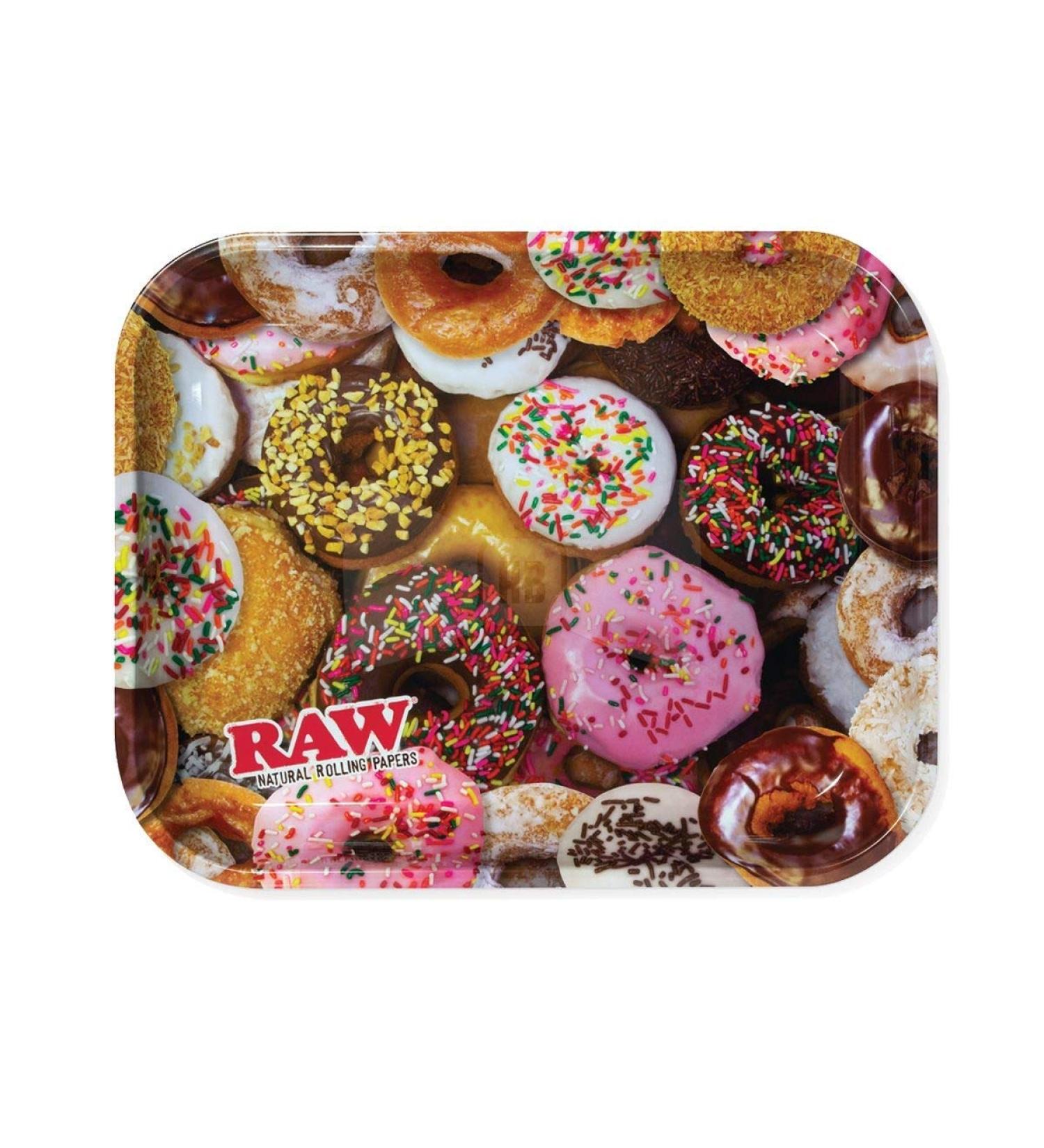 Raw Delicious Doughnuts Metal Rolling Tray - Large 14x11 | Premium Rolling Tray - Buy Online on GoSupps.com