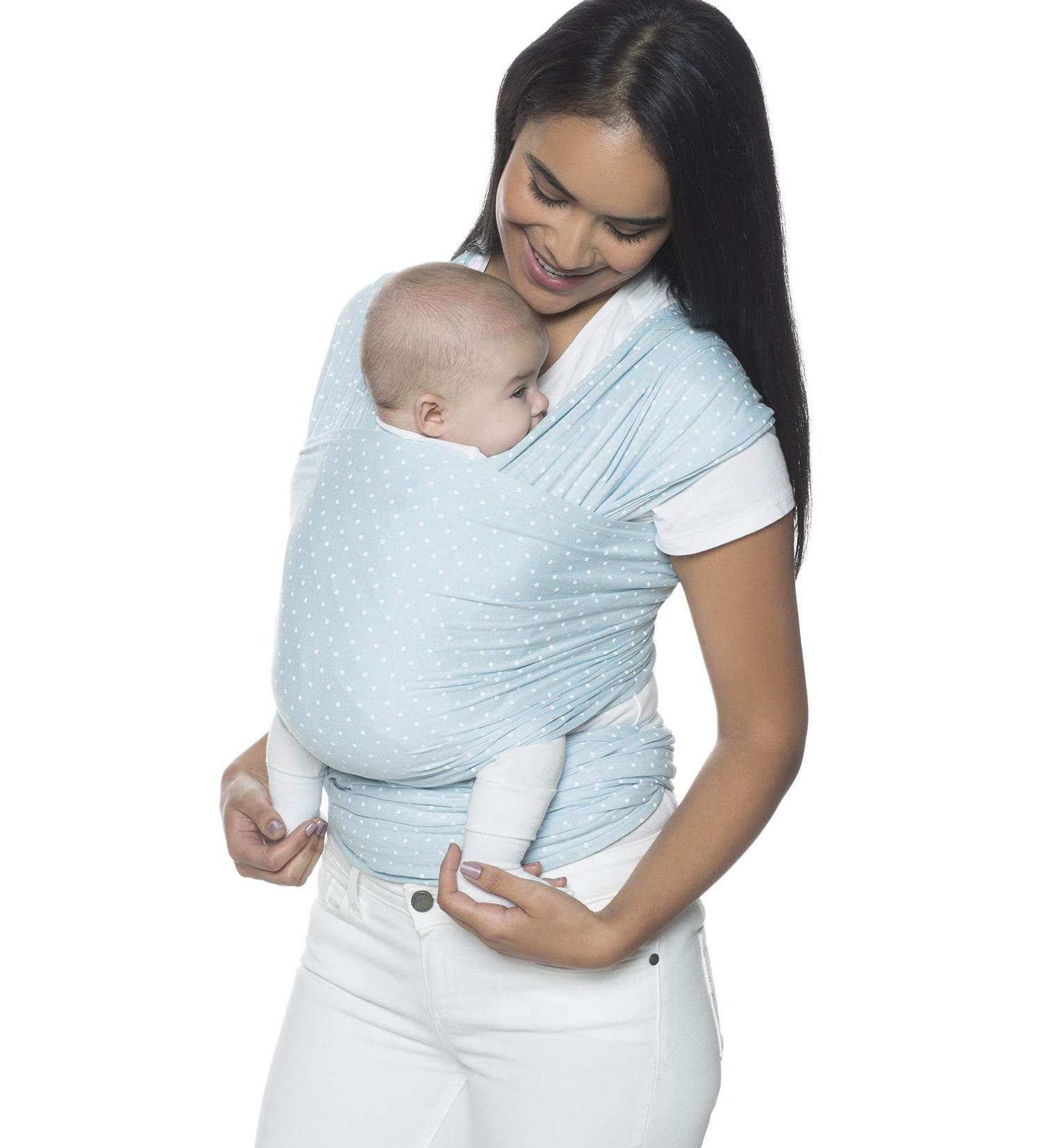 Ergobaby Baby Wrap Carrier - Baby Blue Sling | Breathable & Stretchy | 100% Viscose | Newborn to Toddler (Up to 11kg) | Unisex - Buy Online on GoSupps.com