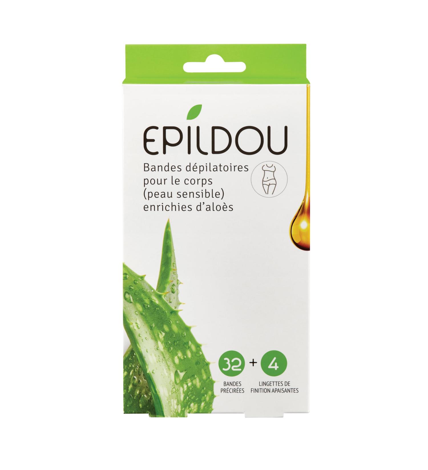 Epildou - Softepil lot de 32 bandes d pilatoires pour le corps (peau sensible) enrichies d'alo s avec 4 lingettes de finition apaisantes fabriqu en Espagne - Buy Online on GoSupps.com