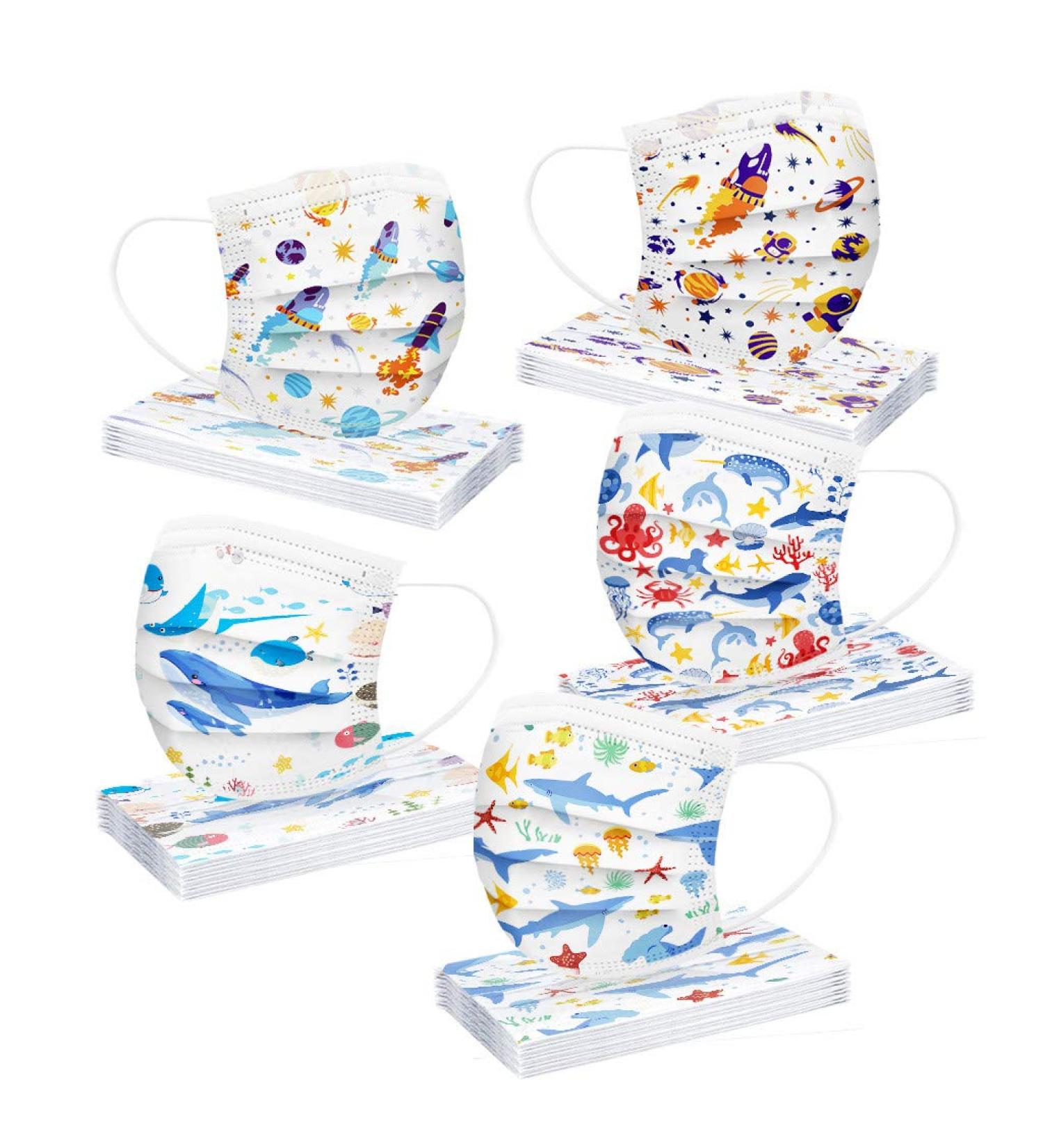 NcQifei 50pcs Kids Disposable 3-Layer Cartoon Face Masks - Breathable & Colorful Mouth-Nose Protection for Boys & Girls - Buy Online on GoSupps.com