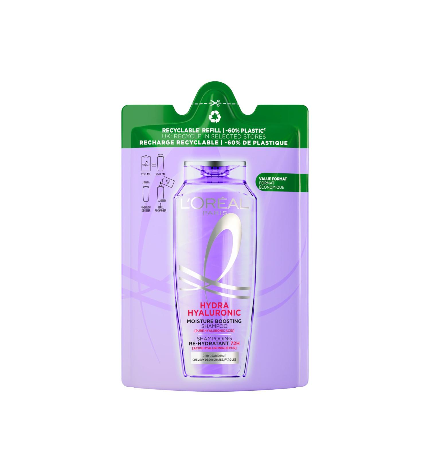 L'Or al LOr al Paris Elvive Hydra Hyaluronic Shampoo Refill 250 ml - Buy Online on GoSupps.com