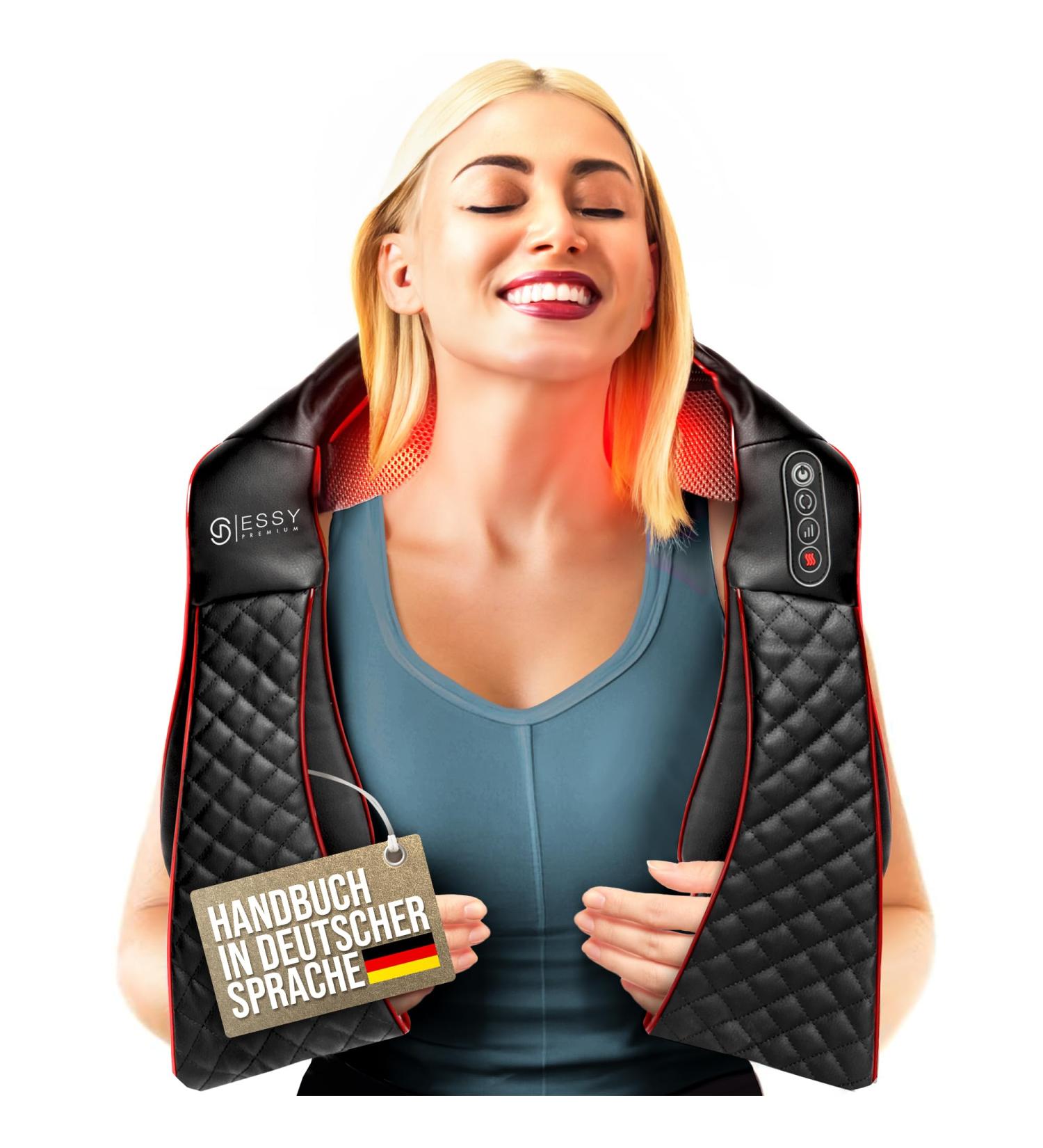 Shiatsu Neck Massage Device with Heat - Back & Shoulder Relief | Neck Relaxer | EU Plug - Buy Online on GoSupps.com