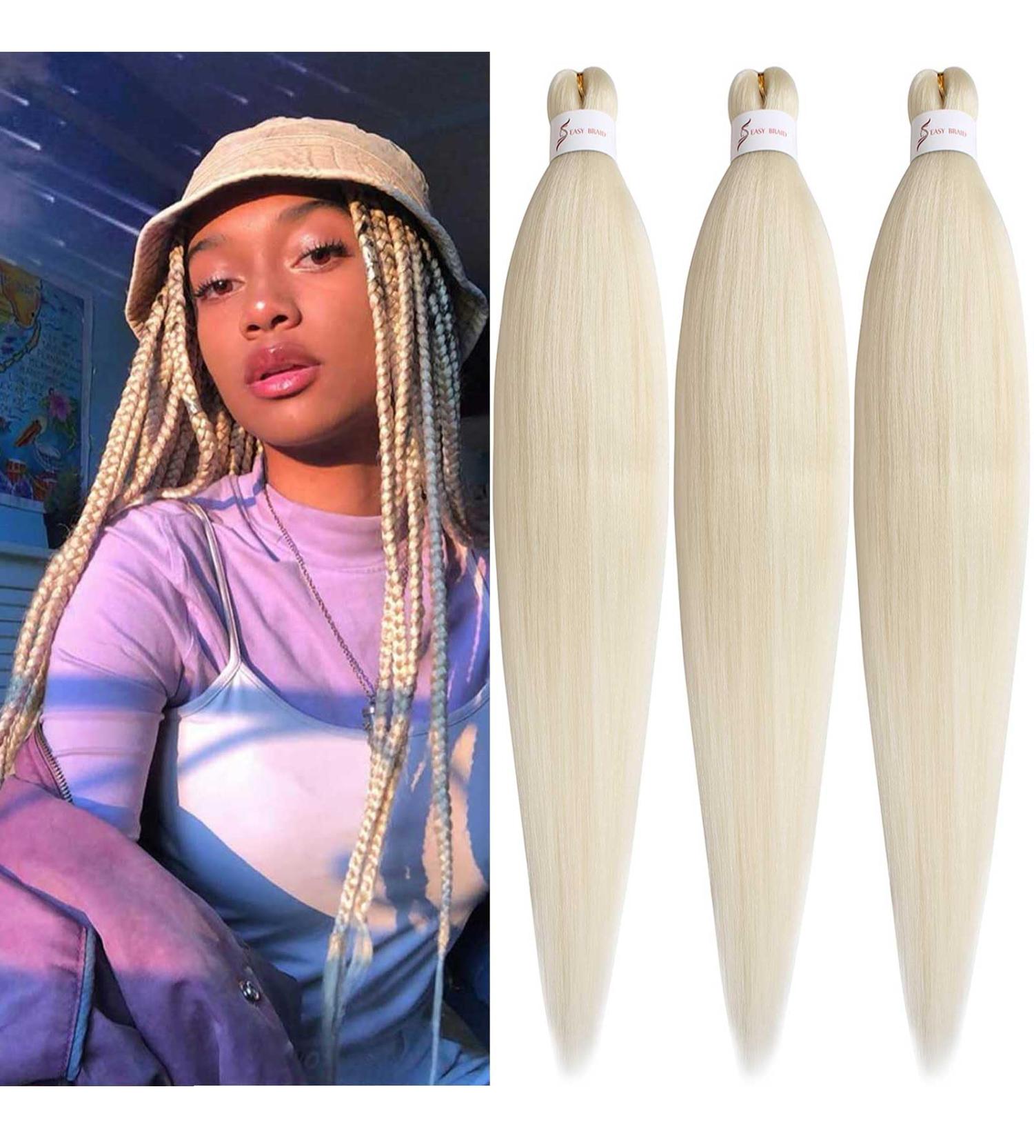 Xtrend 26 Inch 3 Packs Pre Stretched Braiding Hair Blonde Braiding Hair Pre Stretched Yaki Texture Pre-stretched Braids Hair Professional Synthetic Hair Extension (3Packs 613#) 26 Inch (Pack of 3) 613# - Buy Online on GoSupps.com