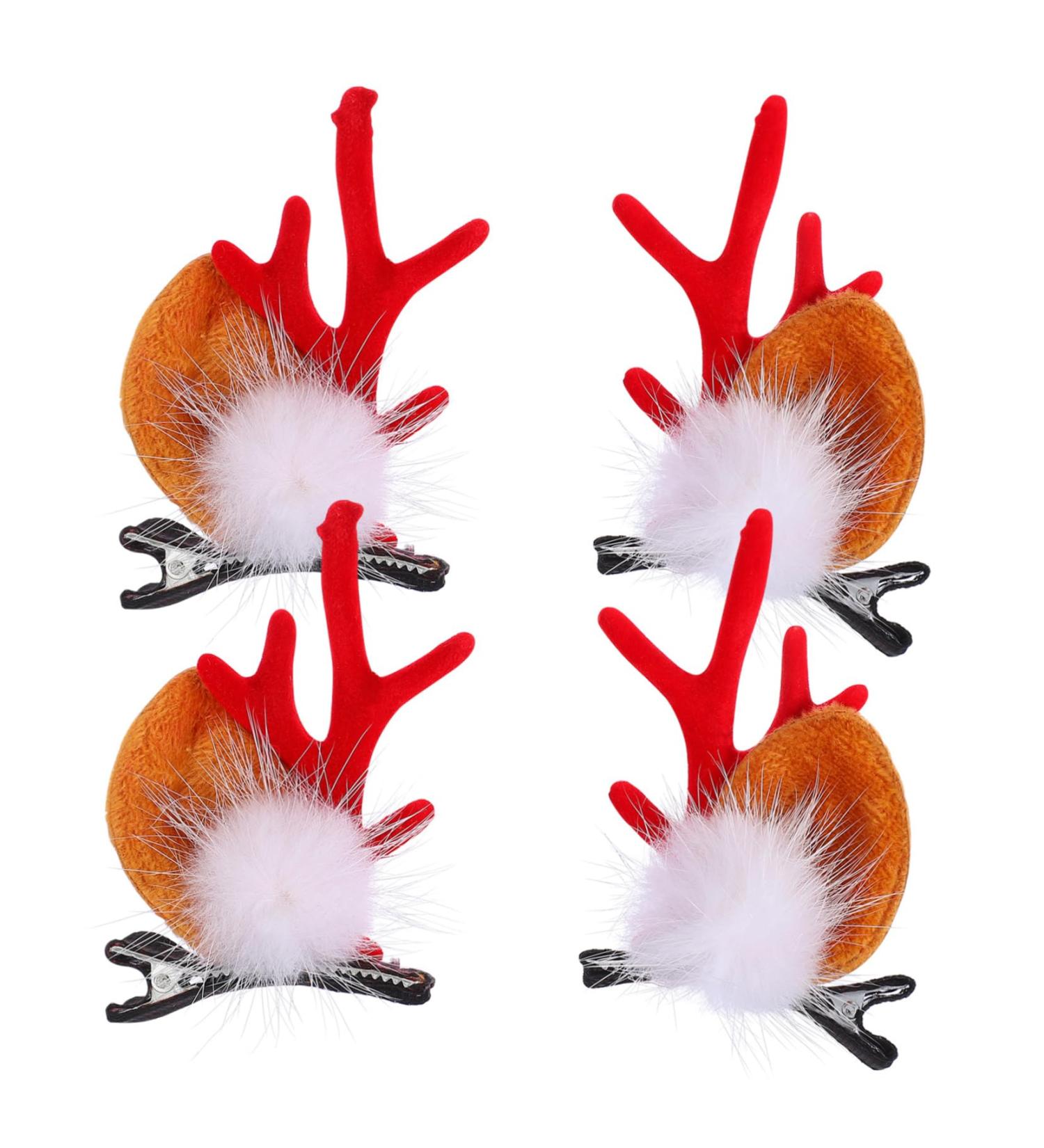 minkissy 2 Pairs Christmas Hair Clips Antler Hair Accessories Deer Ears Hair Clips Deer Antler Hairpins Hair Barrettes for Girls Elk Antler Christmas Hairpin Flannel Cosmetic Clip - Buy Online on GoSupps.com