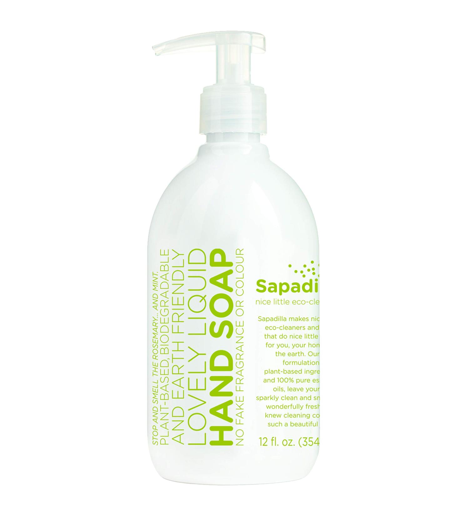 Sapadilla Rosemary + Peppermint Biodegradable Hand Soap - 12 oz Pump - Eco-Friendly & Refreshing - Buy Online on GoSupps.com