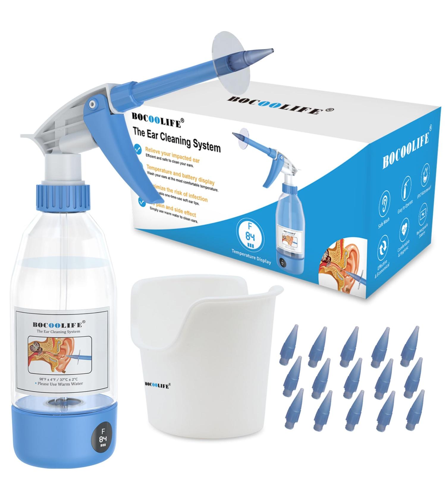 Buy Upgraded Ear Wax Removal Kit - Safe Ear Irrigation System with Temperature Display & Comfortable Cleaning - Effective Ear Flush Cleaner - Buy Online on GoSupps.com