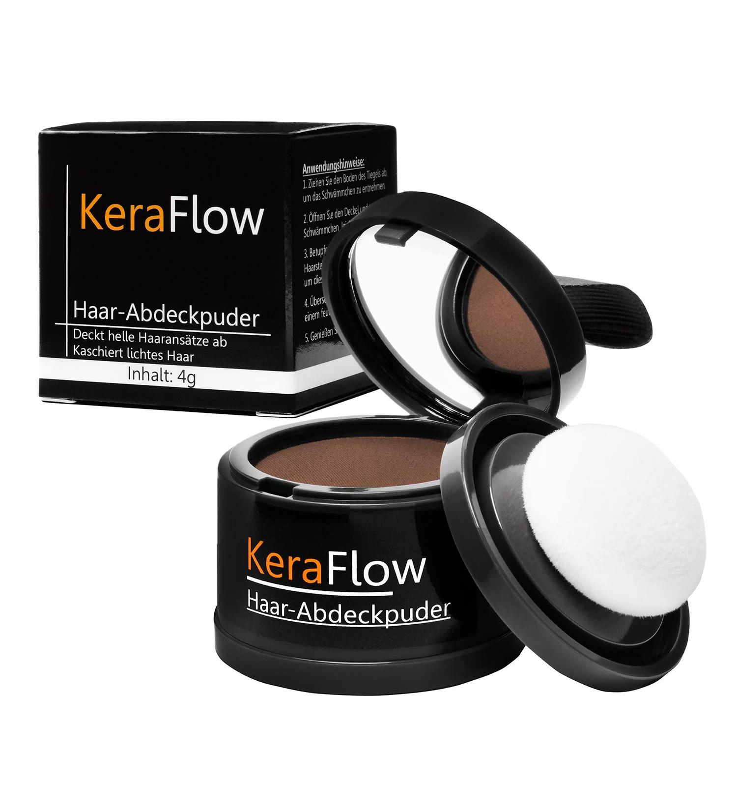 KeraFlow Root Powder - Hair Concealer & Thickening for Grey Roots & Thinning Hair (4g Light Brown) - Buy Internationally - Buy Online on GoSupps.com