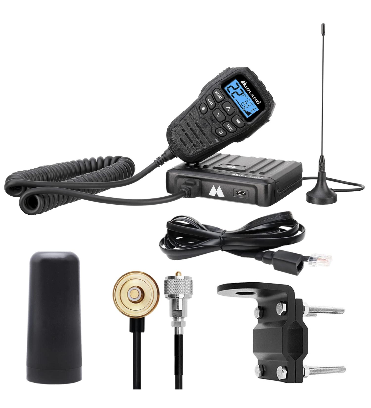 Midland MXT275VP4 15-Watt GMRS MicroMobile Two-Way Radio for Off-Road Vehicles - Overlanding Gear with 3dB Gain Antenna and Extension Cable - Buy Online on GoSupps.com