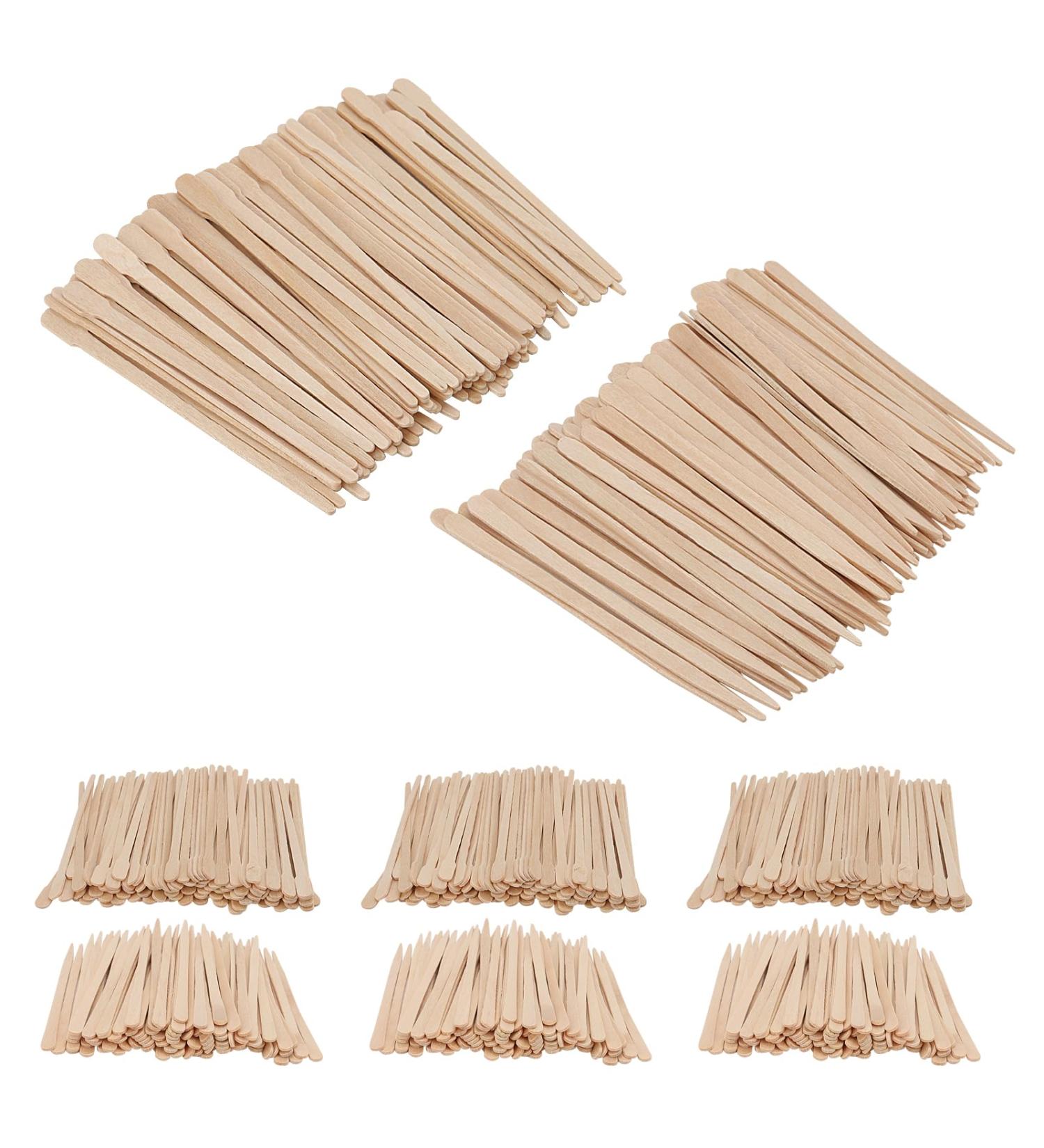 JOIKIT 2000 PCS Eyebrow Wax Sticks 2 Style Wooden Wax Spatulas Wood Wax Applicator Stick for Face Eyebrow - Buy Online on GoSupps.com