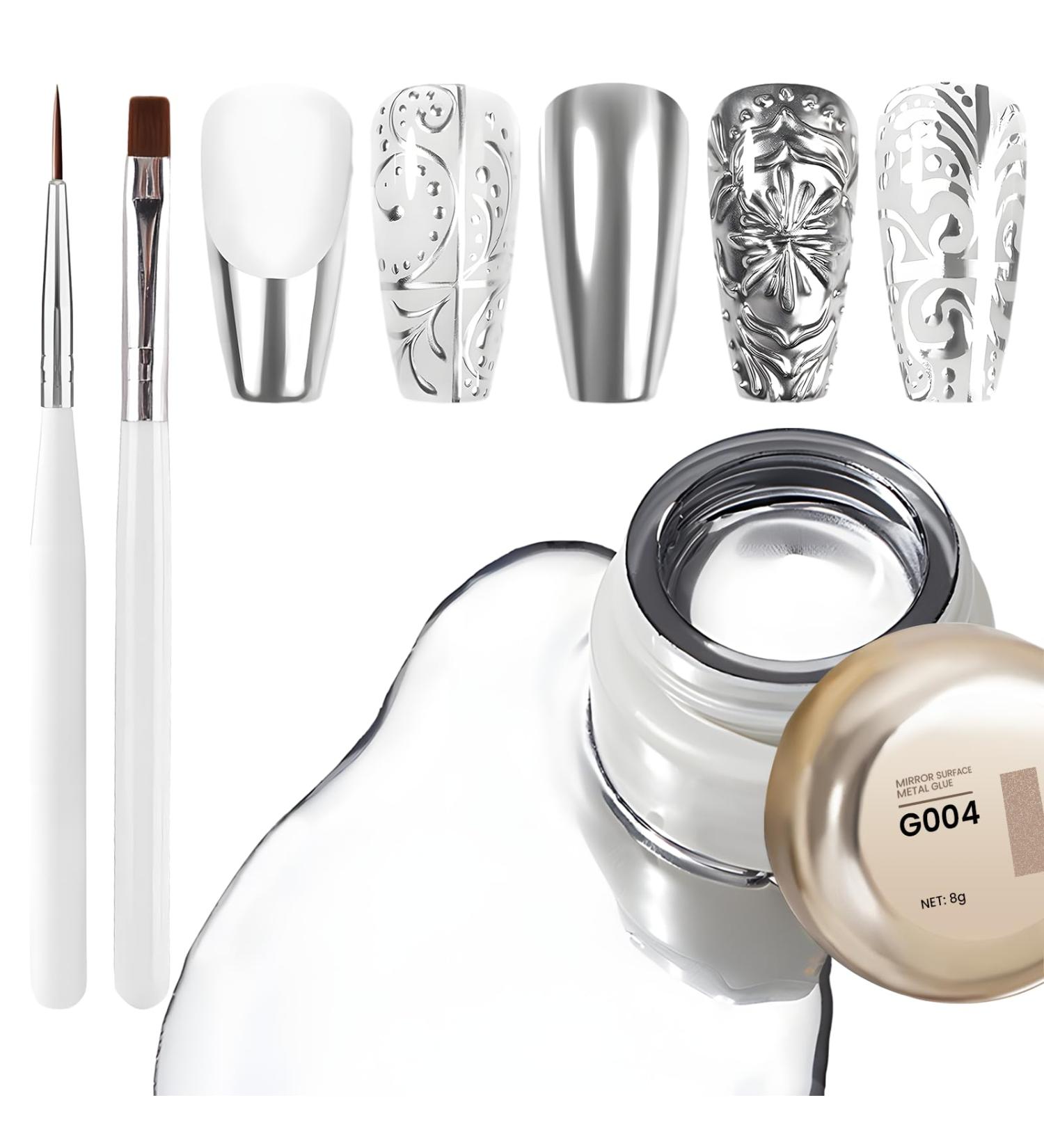 U-Shinein Metallic Liner Gel Kit - Nail Art Paint with Brushes | UV Nail Gel for Strong Reflection & Silver Finish - Buy Online on GoSupps.com