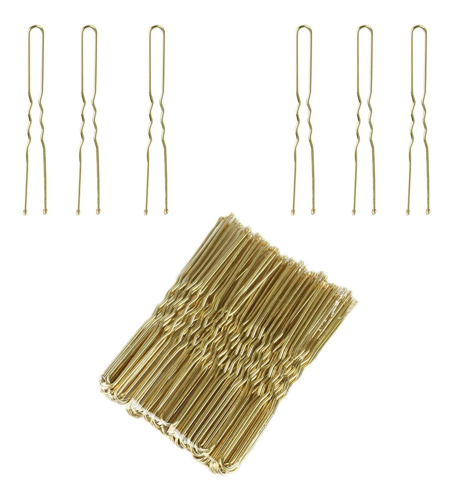 50Pcs U-Gold Hairpins & Bobby Pins - Metal Hair Accessories for All Hair Types | Perfect Bun Pins for Girls - Buy Online on GoSupps.com