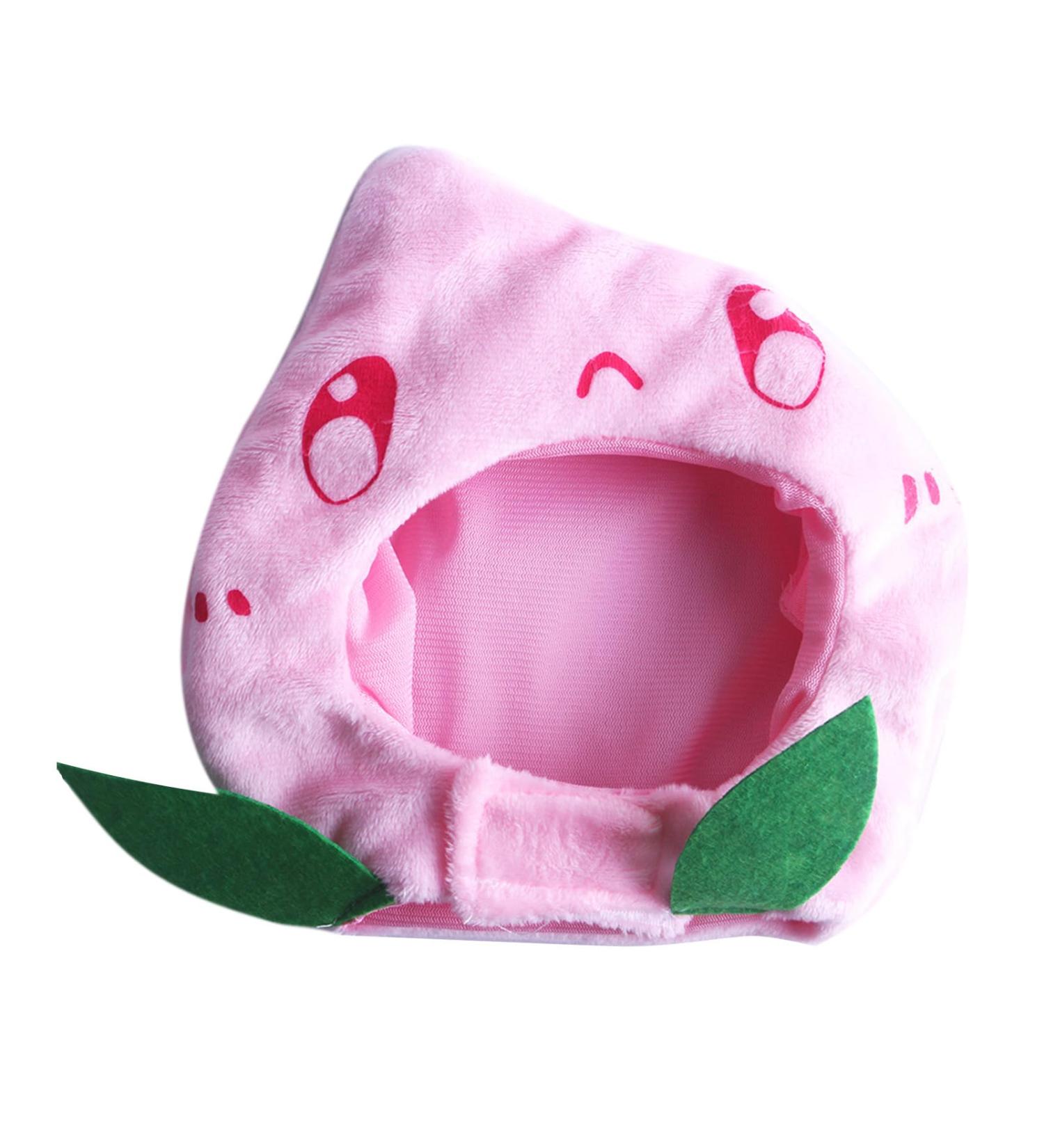 Cute Cat Costume Fruit Shape Funny Pet Costume Soft Washable Pet Christmas Costume Puppy Party Costume Accessory Headwear Pink - Buy Online on GoSupps.com