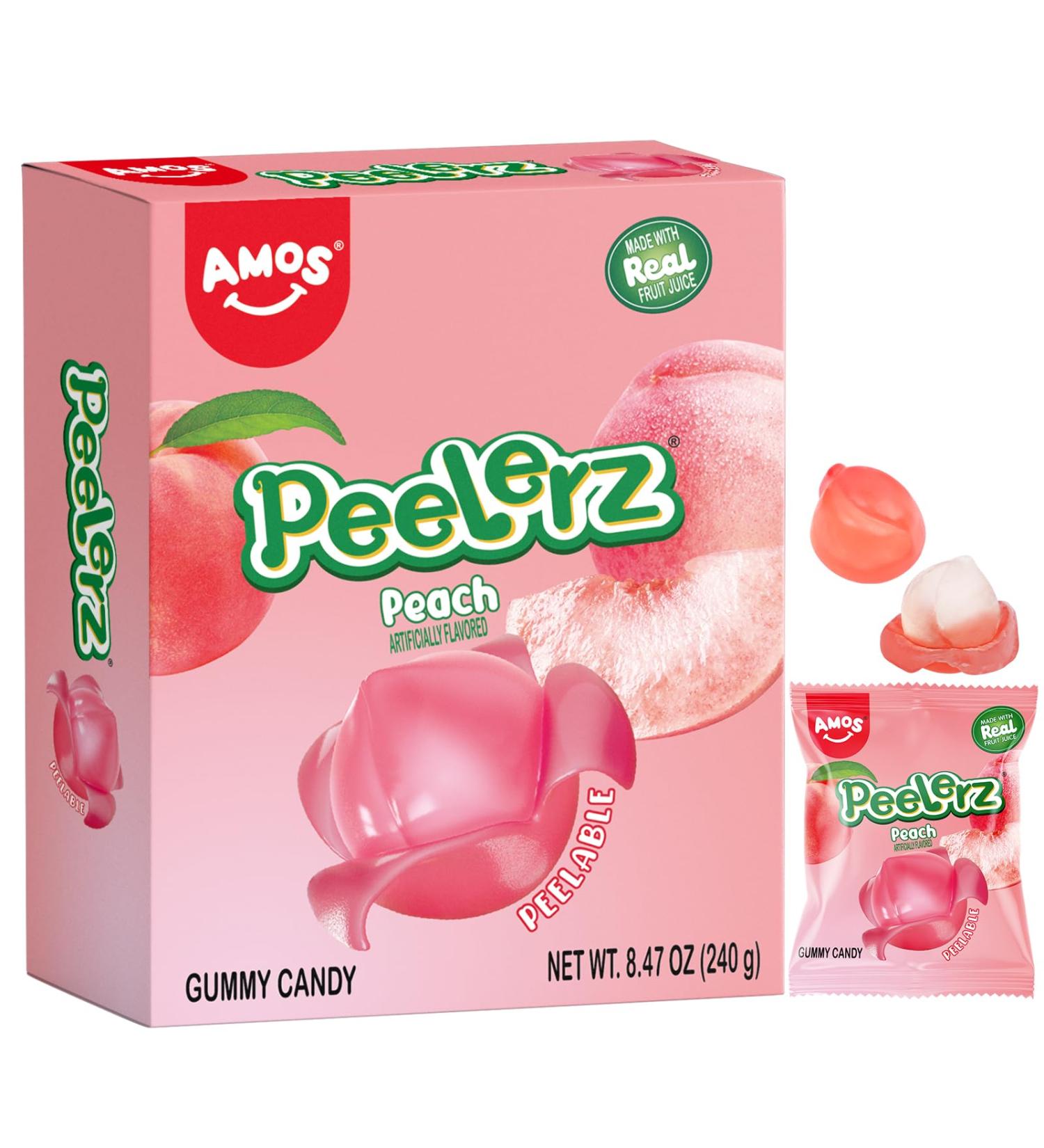 AMOS Peelerz Bonbons Gommeuse P ques Peach P che Pelable 3D Bonbon Candy Jus Fruits V ritables Fabriqu s Bonbon Gommeuse Pour C l brer F te - Emballage Bo te 240G - Buy Online on GoSupps.com