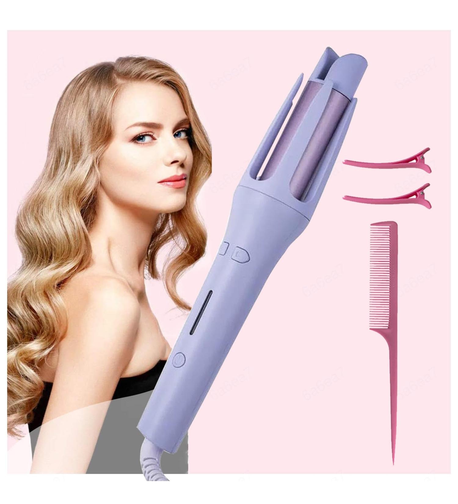 Curling Iron 1 Inch Mini Curling Iron with 4 Temperatures Anti-Scald and Anti-Tangle Hair Curling Wand Purple - Buy Online on GoSupps.com
