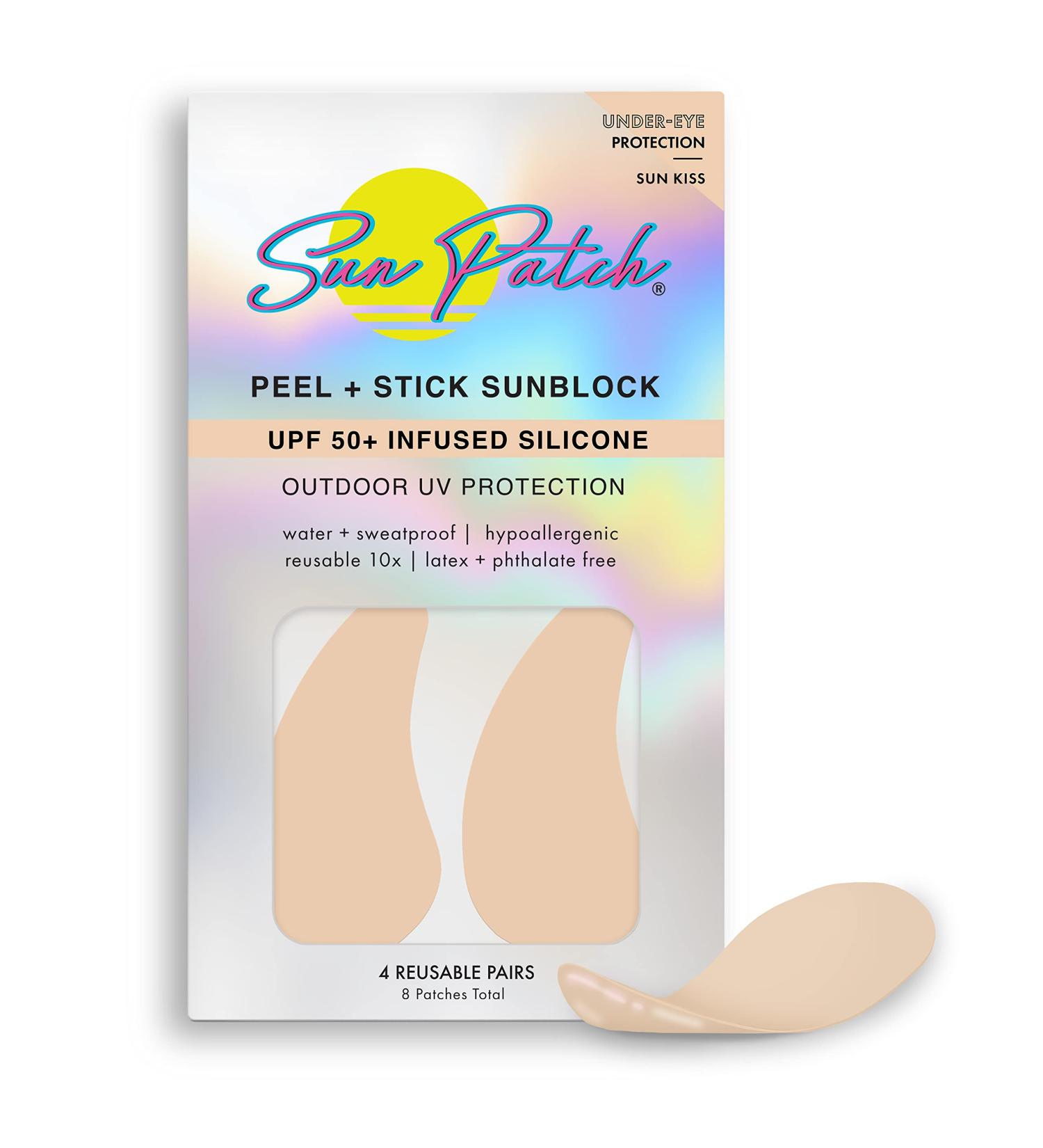 Sun Patch Reusable Under Eye Sunblock Patches - UPF 50 Face Stickers for UV Protection - Sunkiss (Nude) - 1 Pack/4 Pairs - Buy Online on GoSupps.com