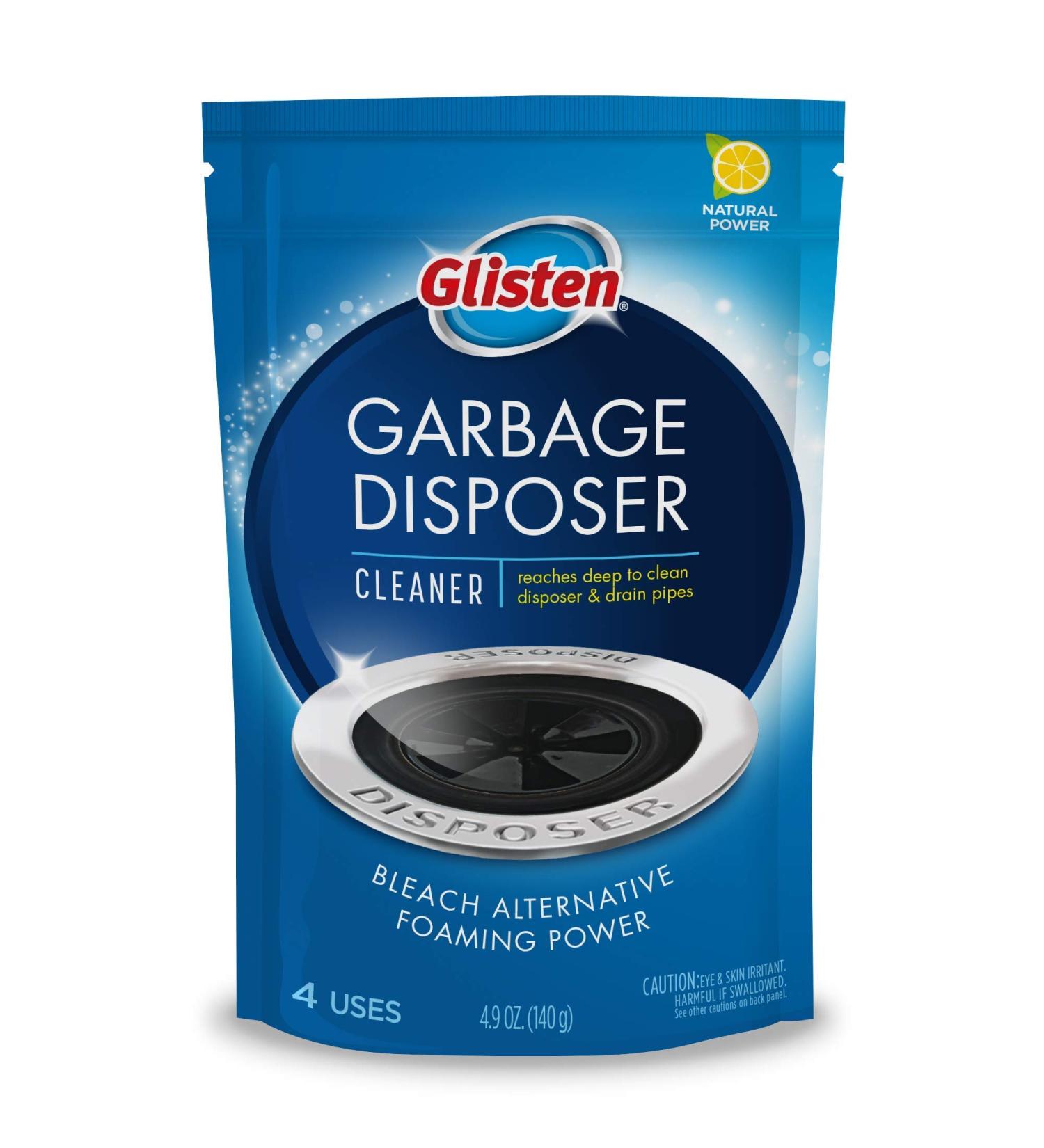 Glisten Garbage Disposer Cleaner: Odor Eliminator with Foaming Action - Lemon Scent, 4 Uses - Buy Online on GoSupps.com