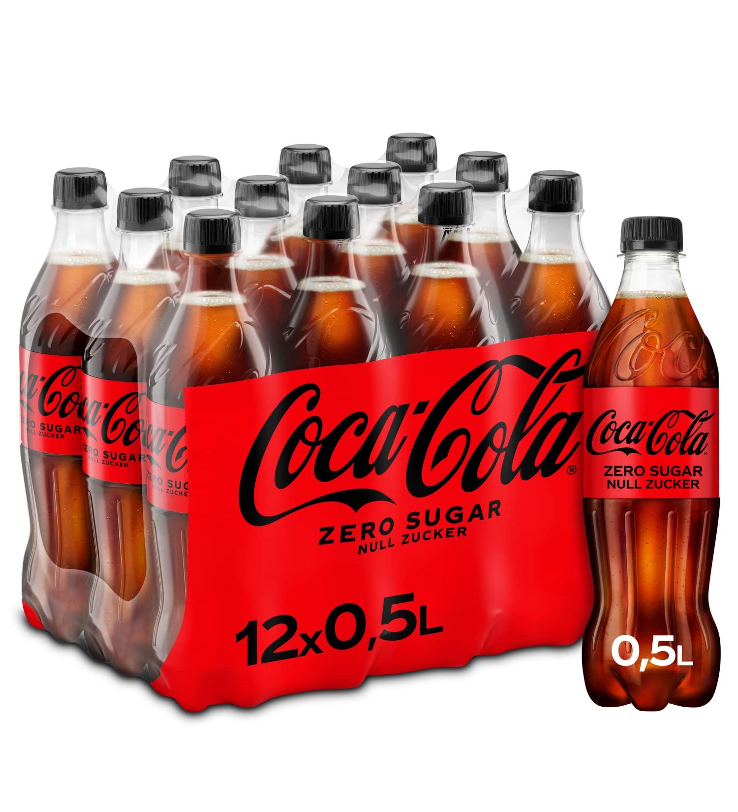 Buy Coca-Cola Zero Sugar - Caffeine Soft Drink Original Taste Zero Calories Stylish Bottles (12 x 500ml) - International Shipping Available - Buy Online on GoSupps.com