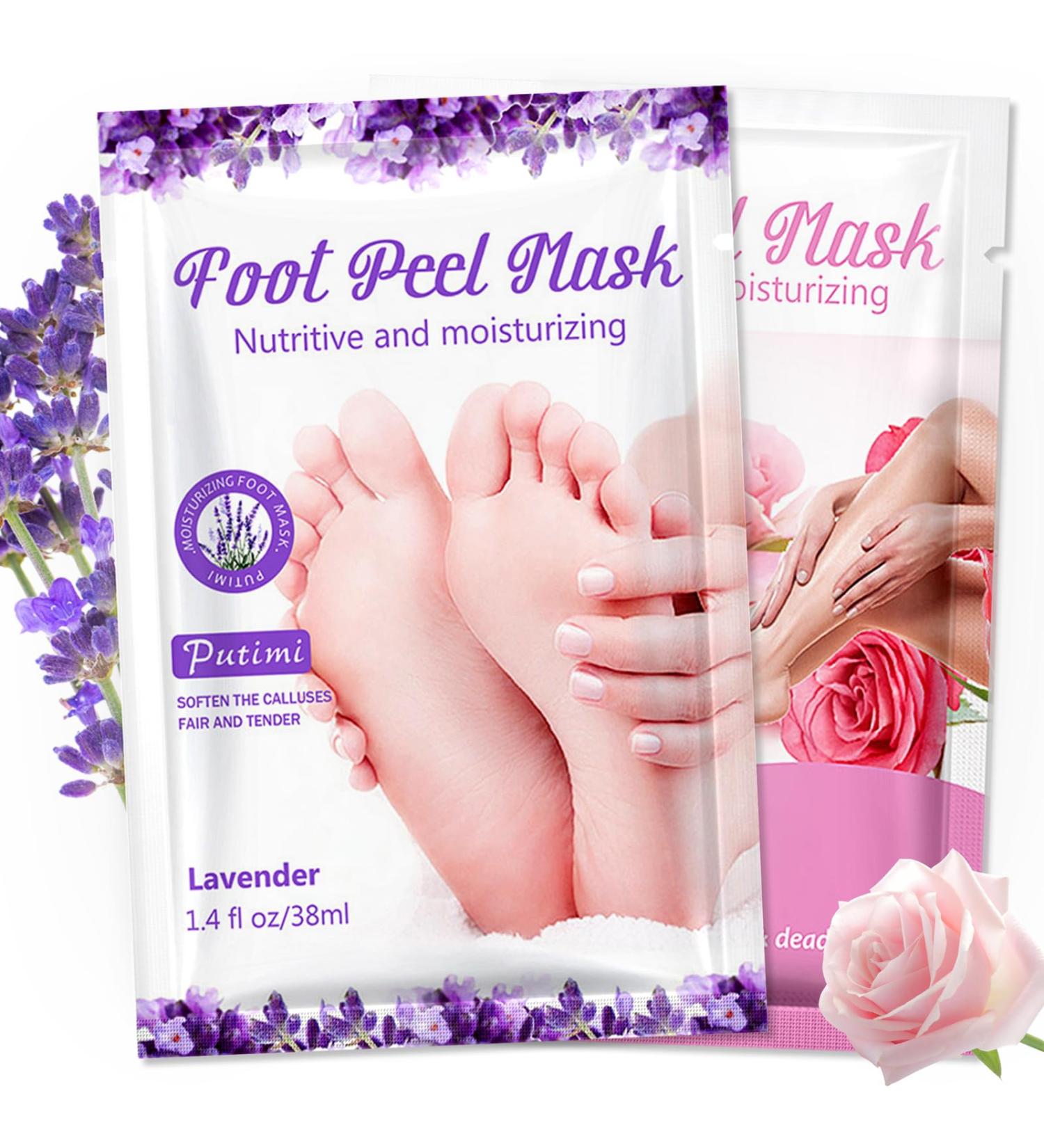 Exfoliating Foot Mask - 2 Pairs of Lavender & Roses Cornea Socks for Effective Foot Care | Unisex Dead Skin Remover - Buy Online on GoSupps.com