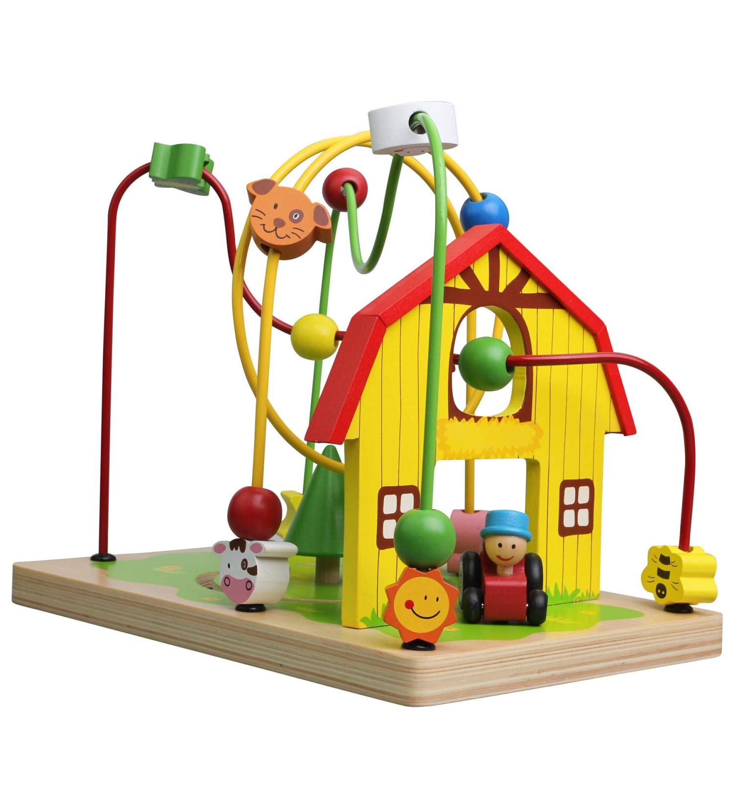 Sky-Blue L10062 Wooden Mototrik Loop | Colorful Labyrinth Farm Toy for Kids | International Shipping Available - Buy Online on GoSupps.com