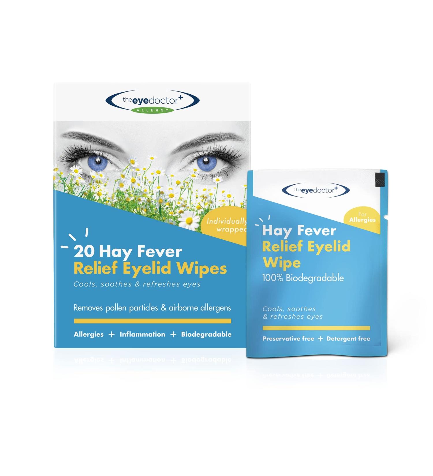 The Eye Doctor Hay Fever Relief Eyelid Wipes - 260x Single Use for Allergy & Hayfever - Cooling Soothing Relief - 260 Count - Buy Online on GoSupps.com