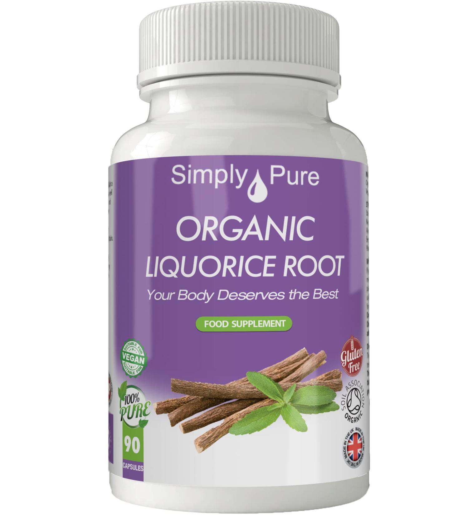 Organic Vegan Liquorice Root Capsules x 90 | Soil Association Certified | 100% Natural | Gluten & GM Free - Buy Online on GoSupps.com