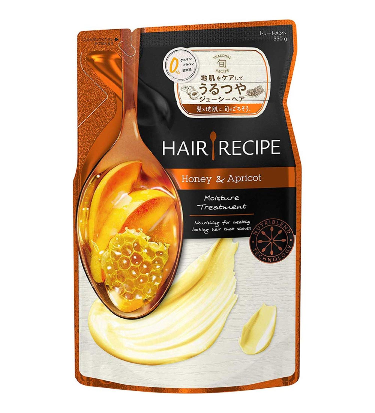 Hair Recipe Honey Apricot Enriched Moisture Recipes Hair Treatment 330ml - Refill (Green Tea Set)