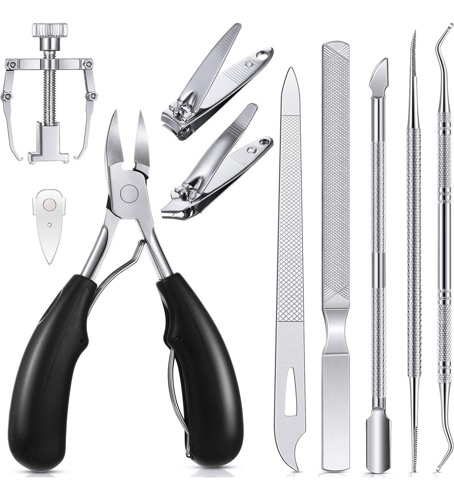 10-Piece Ingrown Toenail Tool Set for Nail Care and Removal - Manicure Pedicure Clippers Kit - Buy Online on GoSupps.com