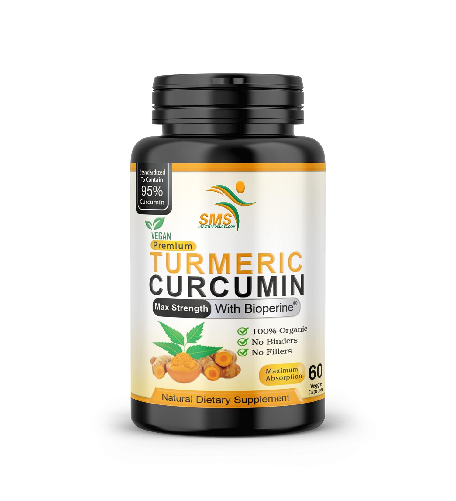 Turmeric Curcumin Supplement 1 000mg 95% Curcuminoids with BioPerine Black Pepper for Absorption Vegan Non-GMO Made in USA 60 Capsules - Buy Online on GoSupps.com