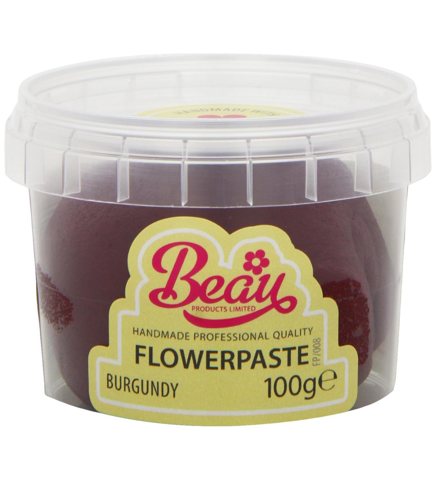 Beau Products Burgundy Flowerpaste Icing 100g - Premium Red Coloring for Cake Decorating - Buy Online on GoSupps.com