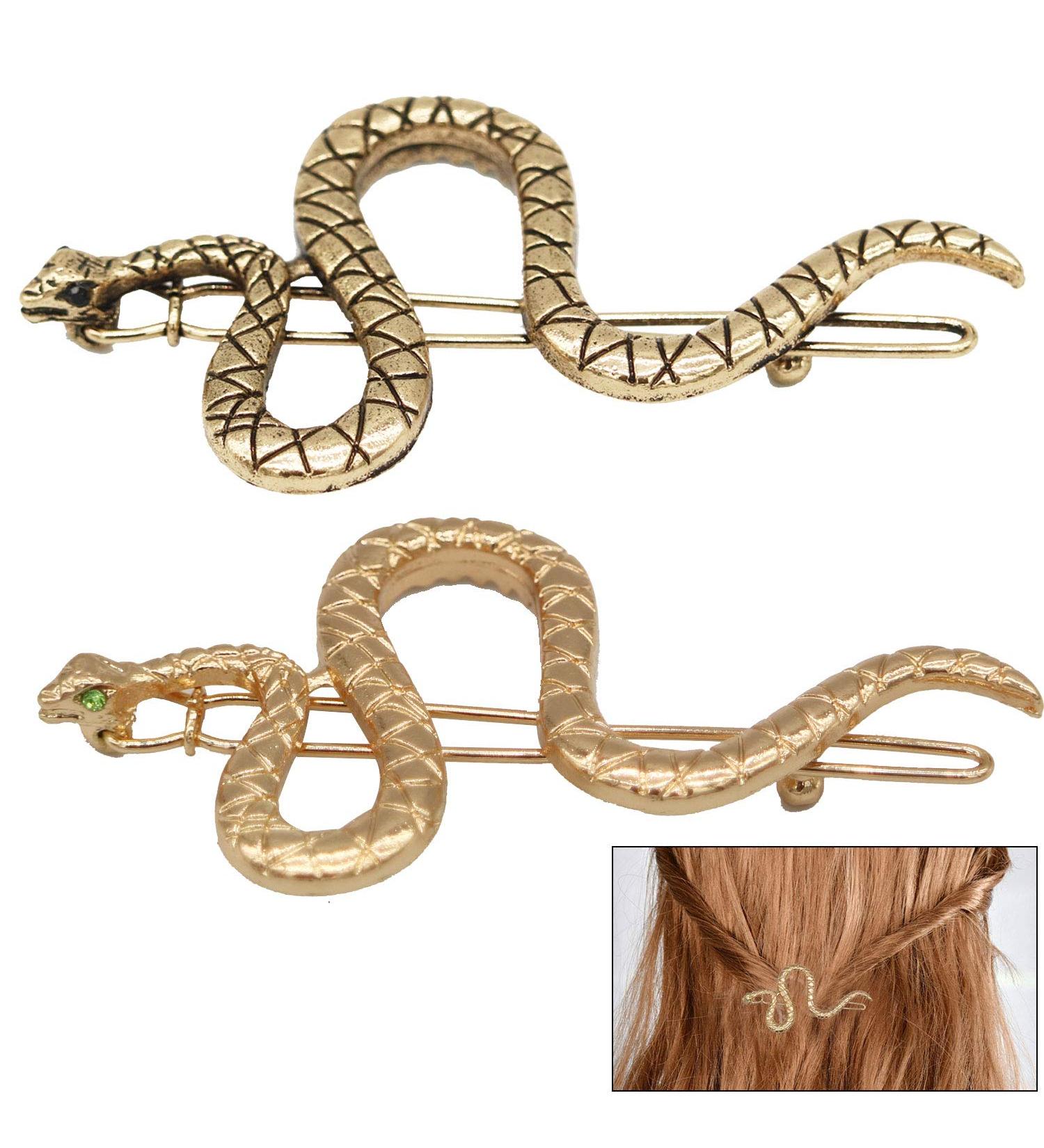 6 Pcs Vintage Snake Hair Clips Metal Hair Pins for Women/Girls, Golden/Ancient Gold - Buy Online on GoSupps.com