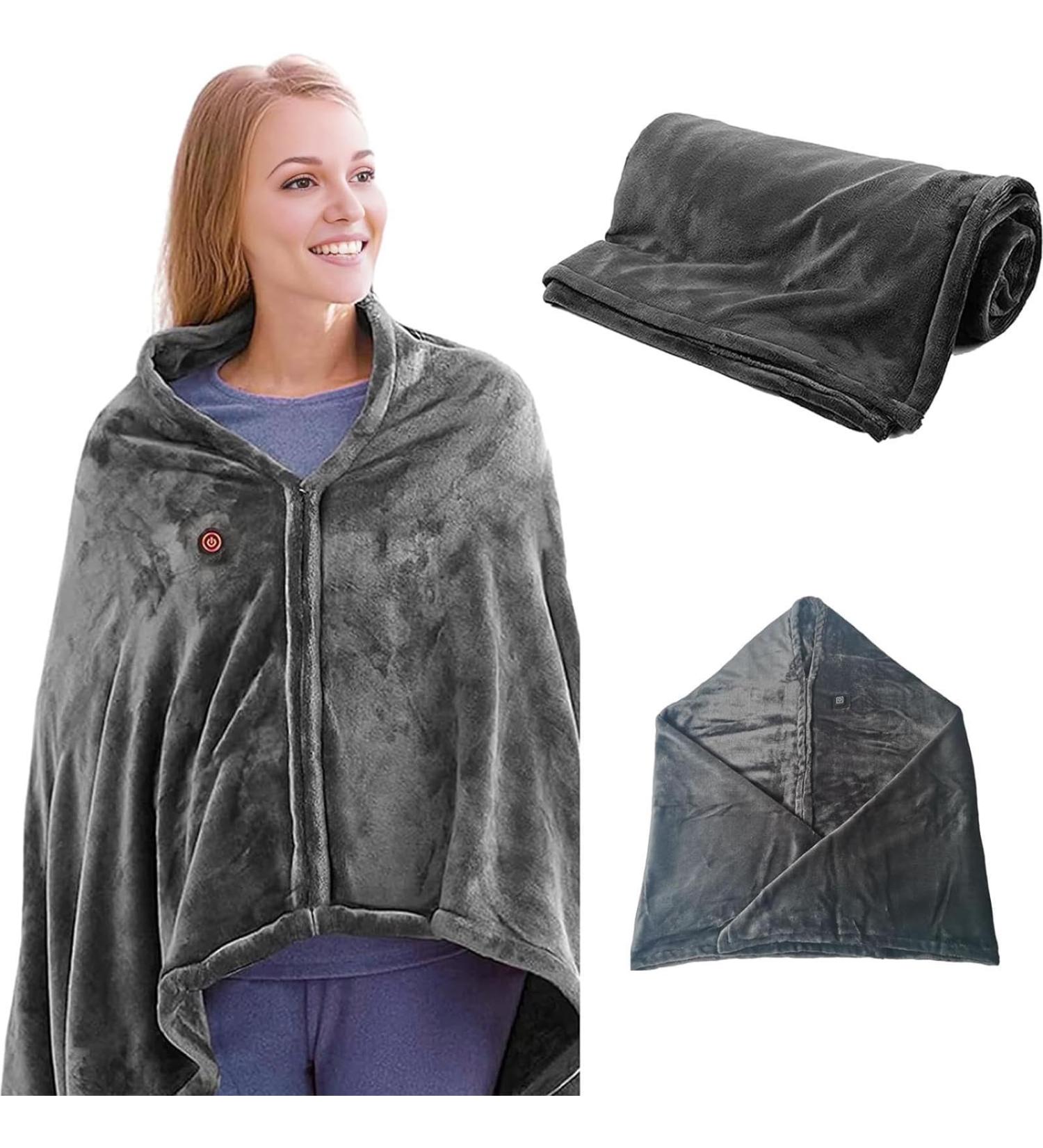 Shairmb Wireless Heating Blanket & Ceiling Scarf - Portable Gray Heated Wrap for Warmth & Comfort - Buy Online on GoSupps.com