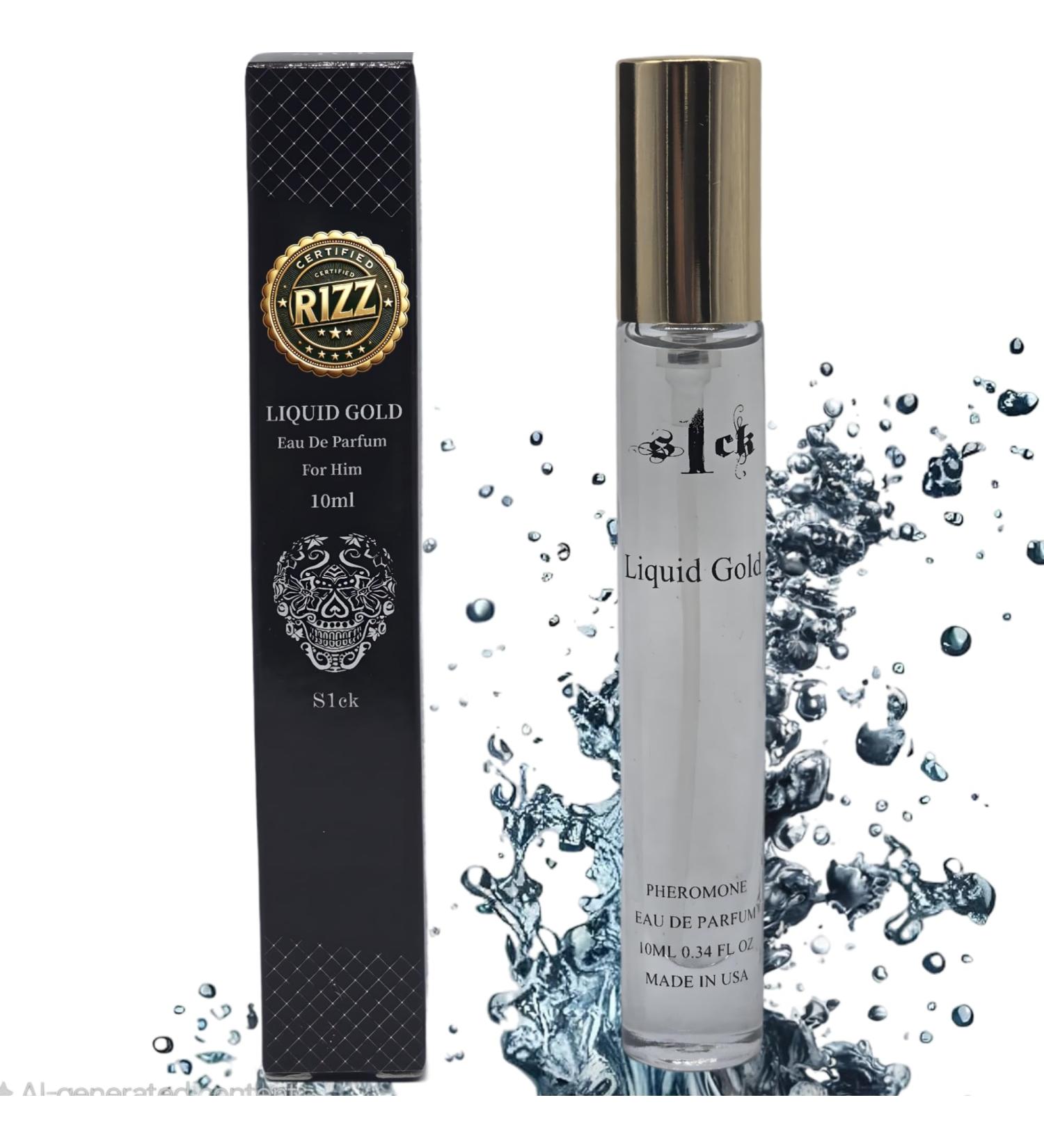 Liquid Gold Pheromone-Infused Cologne for Men Raw Pheromones Attraction Lasting Spray USA-Made Bold Strength Scent for Him - Buy Online on GoSupps.com