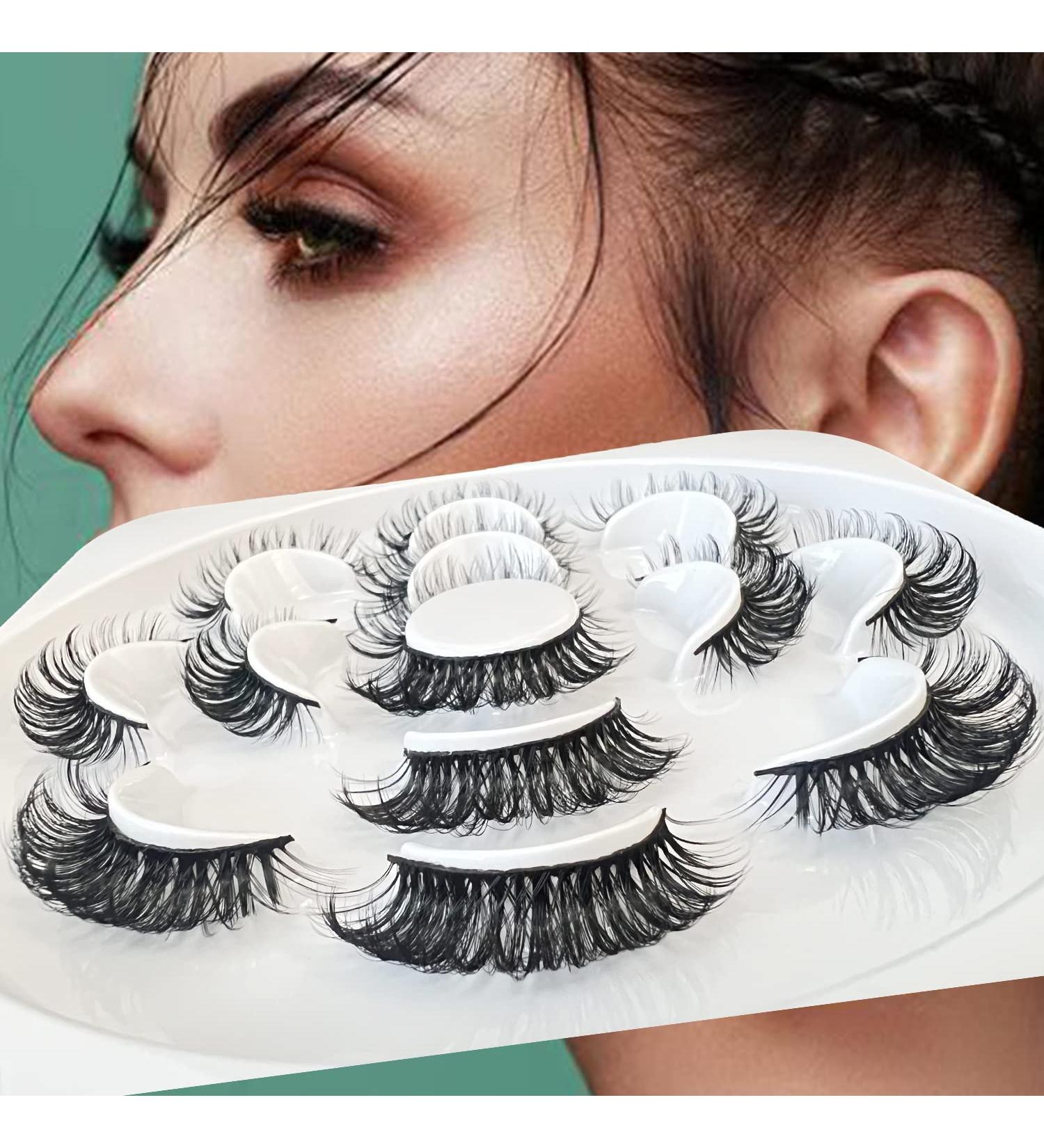 Bianikic False Eyelashes Cat Eye Faux Mink Lashes Wispy Lashes 7 Pairs Pack Russian Strip Fluffy Long Thick Volume Fake Eye Lash Natural Look Like Extension 10-16MM 10-16MM-Russian - Buy Online on GoSupps.com