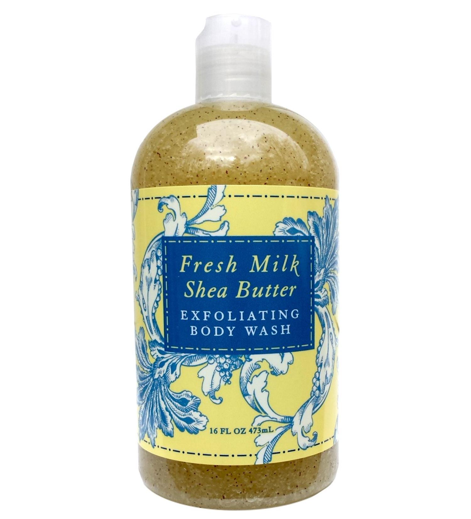 Greenwich Bay Exfoliating Body Wash with Shea Butter & Natural Exfoliants Fresh Milk Scent - 16 oz