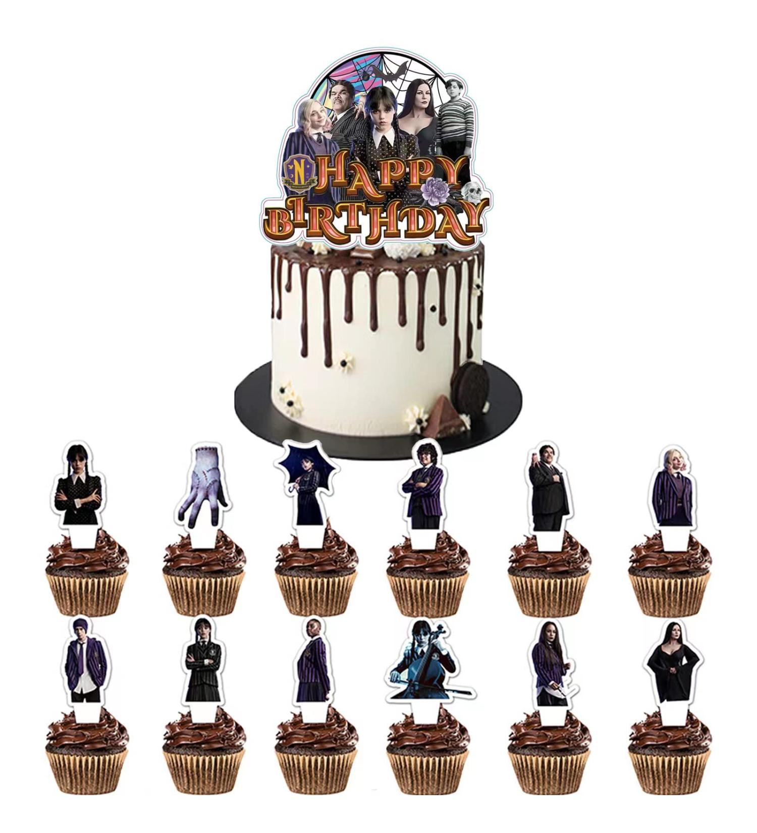 25pcs Wednesday A.ddam.s cake decoration Cupcake Toppers for Birthday Party Cake Decoration Supplies - Buy Online on GoSupps.com