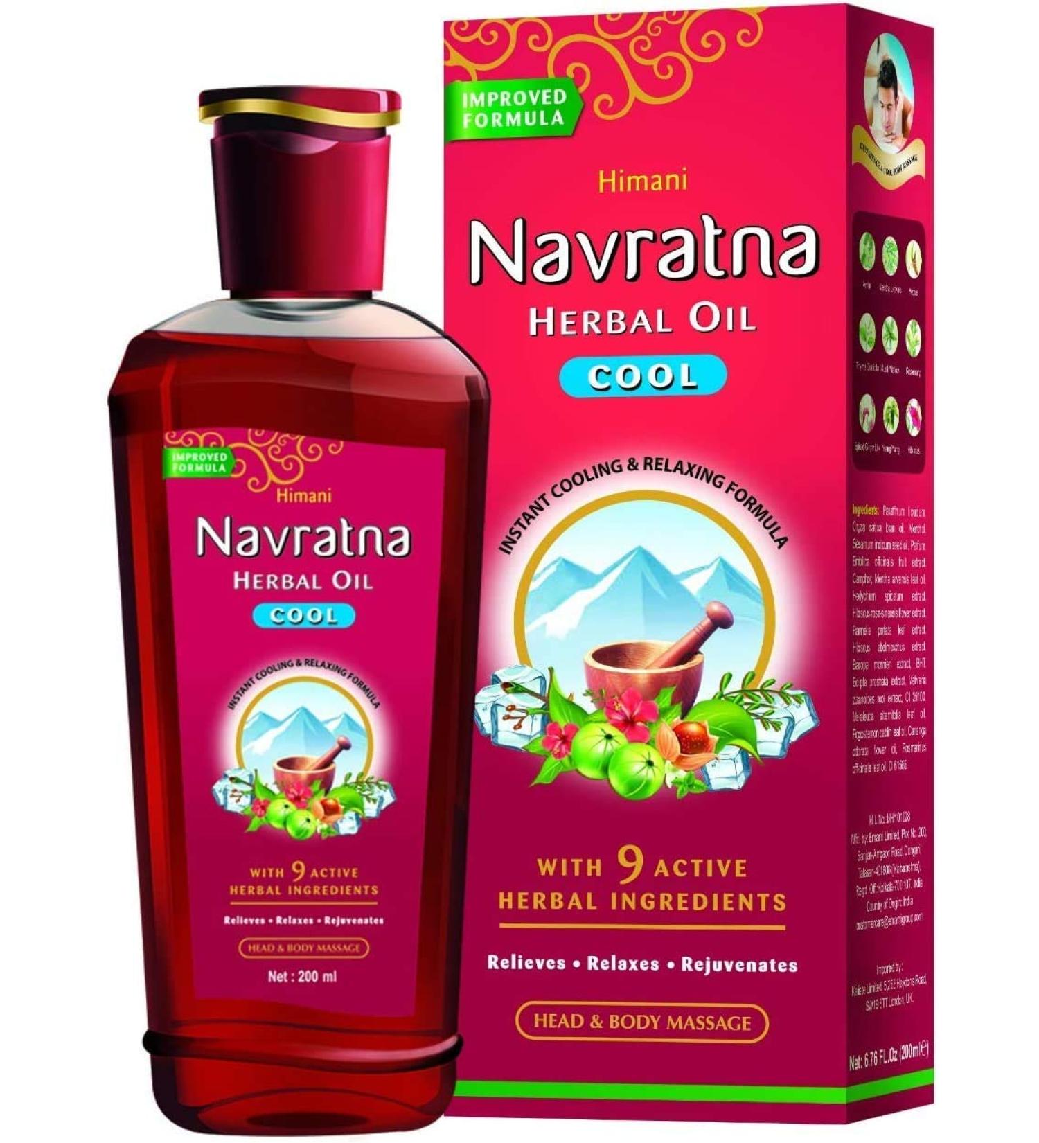 Emami Himani Navratna Ayurvedic Herbal Hair Oil 500ml - Best Cooling Formula for Healthy Hair - Buy Online on GoSupps.com