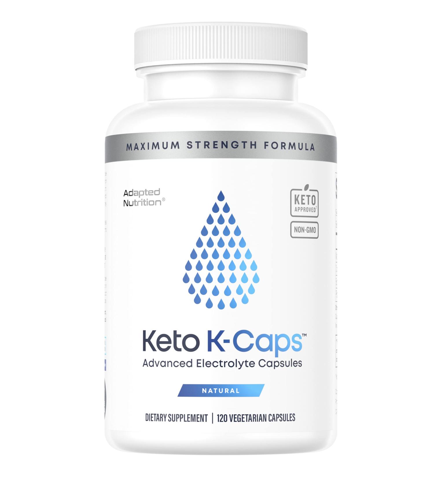 Keto K-Caps Electrolyte Capsules | 700mg Potassium Sodium Magnesium | Hydration & Leg Cramp Relief | 120 Caps | No Maltodextrin - Buy Online on GoSupps.com