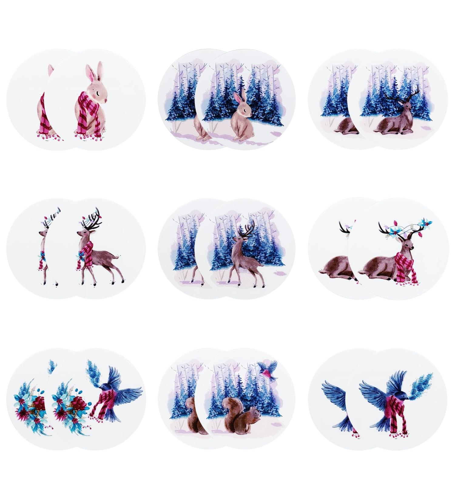 Nwsrayu 18 pcs Christmas Day Cupcake Toppers Winter Animals Acrylic Mirror Disc Xmas cupcake picks Deer New year Party Cupcake Cake Decorations Supplies Sliver and Gold Christmas Mix 18 - Buy Online on GoSupps.com
