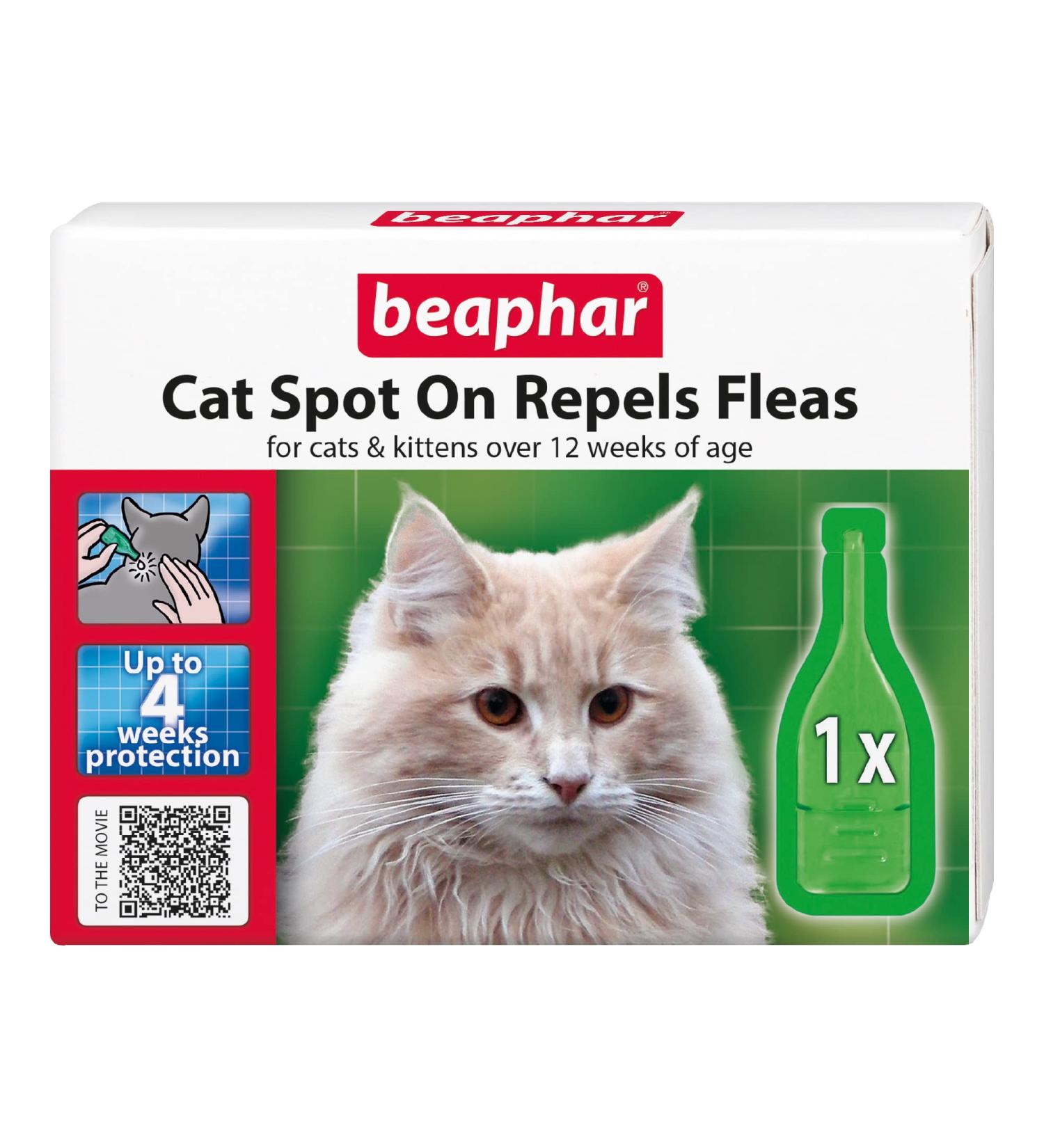 Beaphar Cat Spot On Four Week Protection Flea Repel Solution - Buy Online on GoSupps.com