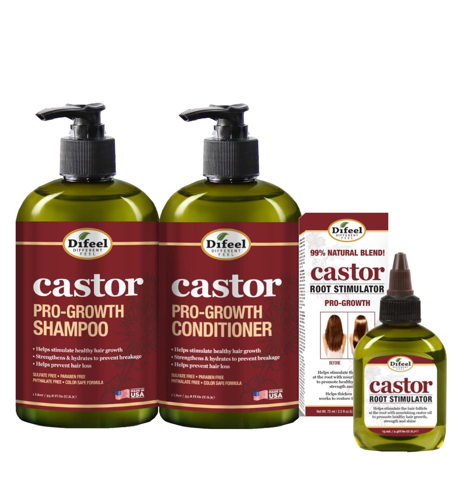 Buy Difeel 3-PC Castor Pro-Growth Hair Growth Set | Shampoo Conditioner & Root Stimulator | Fast International Shipping - Buy Online on GoSupps.com